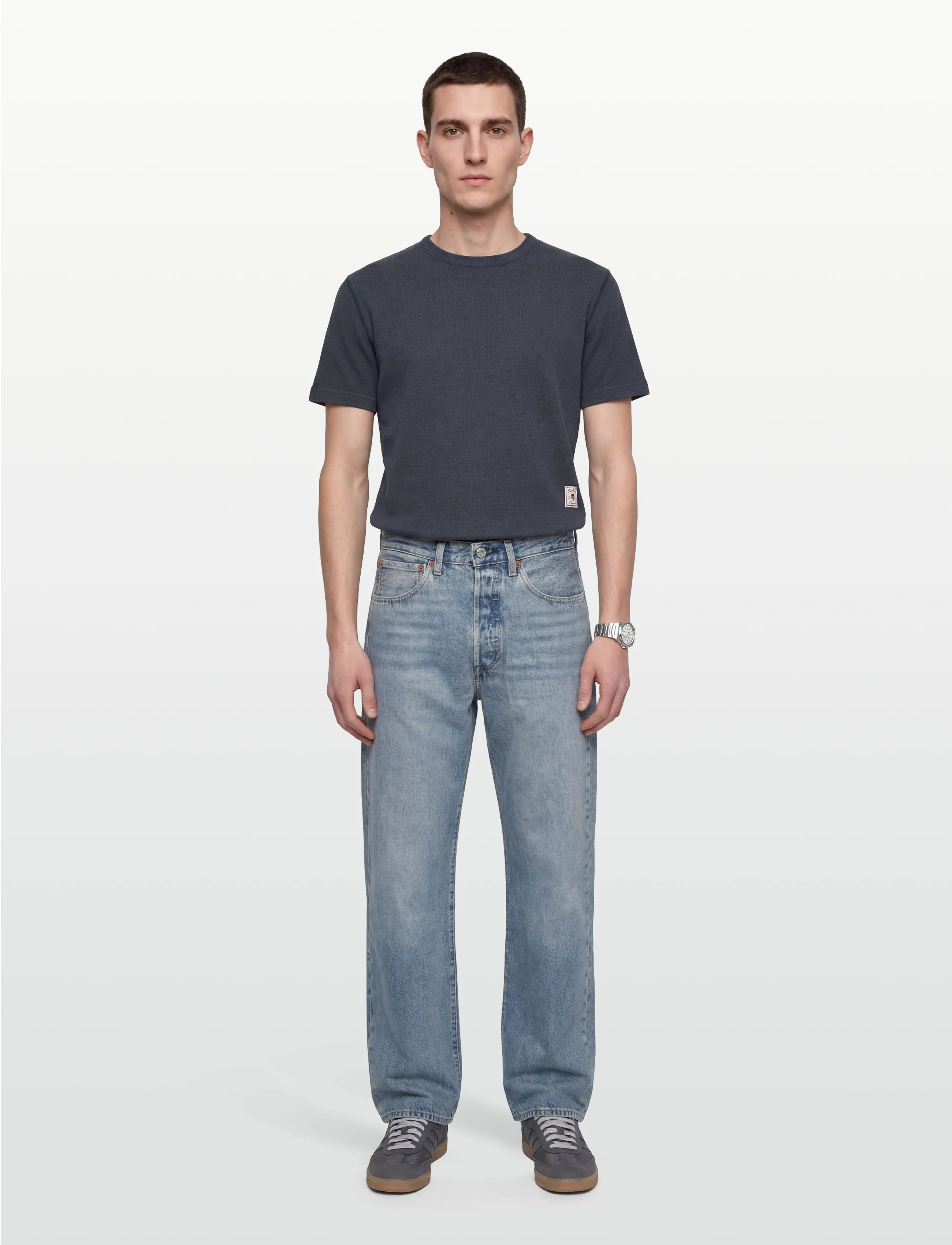 Gant WASHED WAFFLE SS TSHIRT - Gant - EVENING BLUE / navy