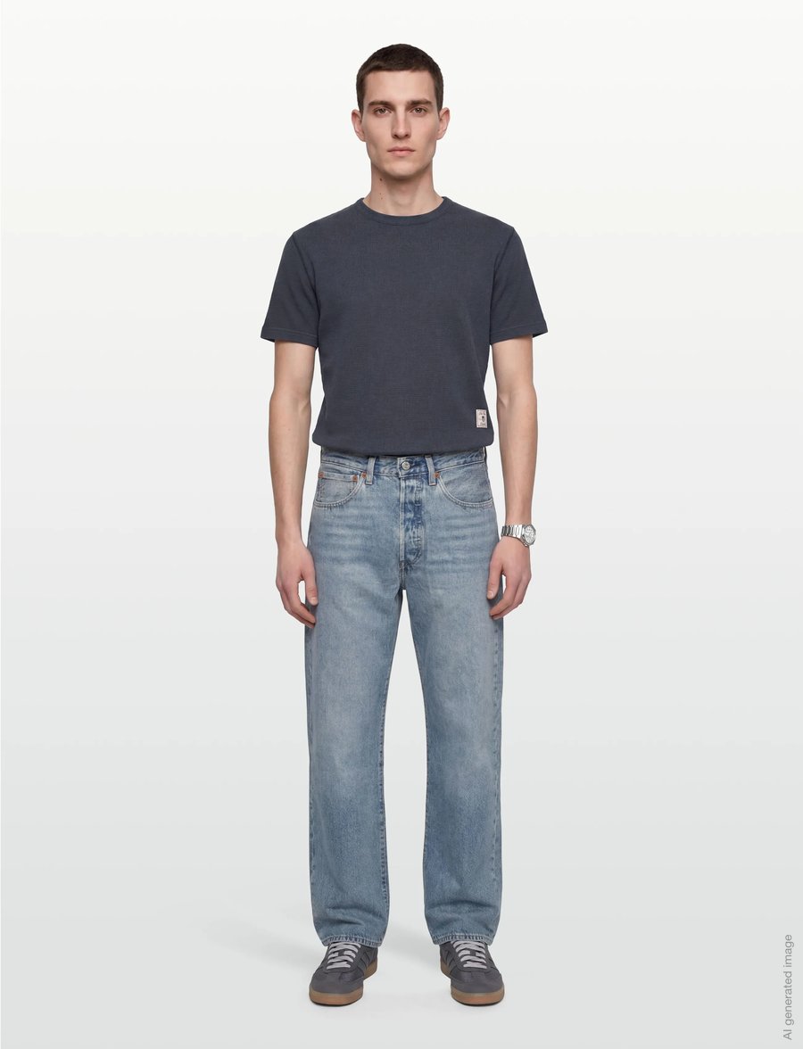 Gant - WASHED WAFFLE SS TSHIRT - kortärmade t-shirts - evening blue - 0