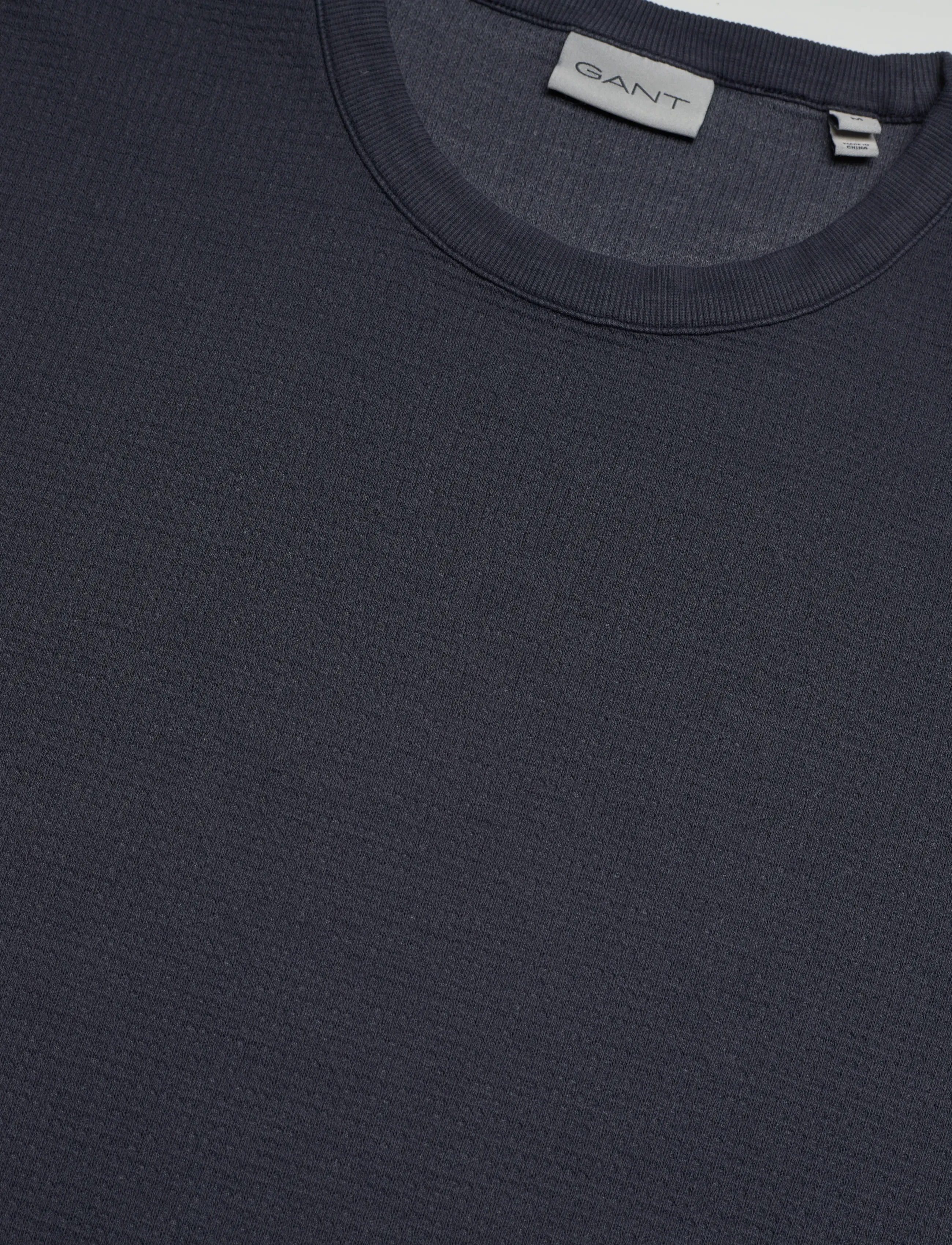 Gant - WASHED WAFFLE SS TSHIRT - kortärmade t-shirts - evening blue - 5