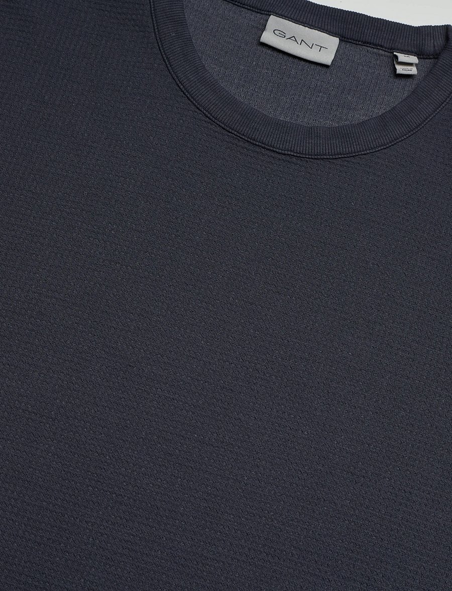 Gant - WASHED WAFFLE SS TSHIRT - kortärmade t-shirts - evening blue - 5