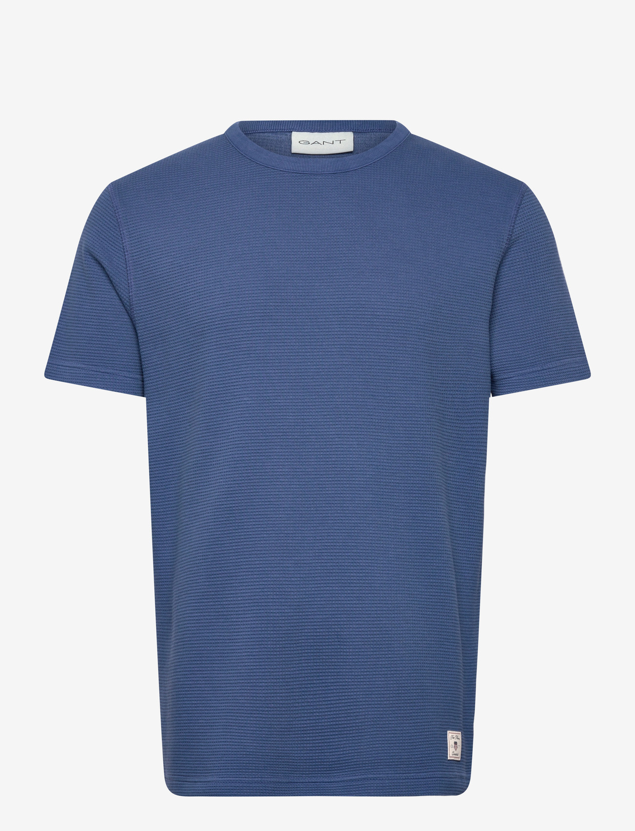 Gant - WASHED WAFFLE SS TSHIRT - kortærmede t-shirts - vintage blue - 1