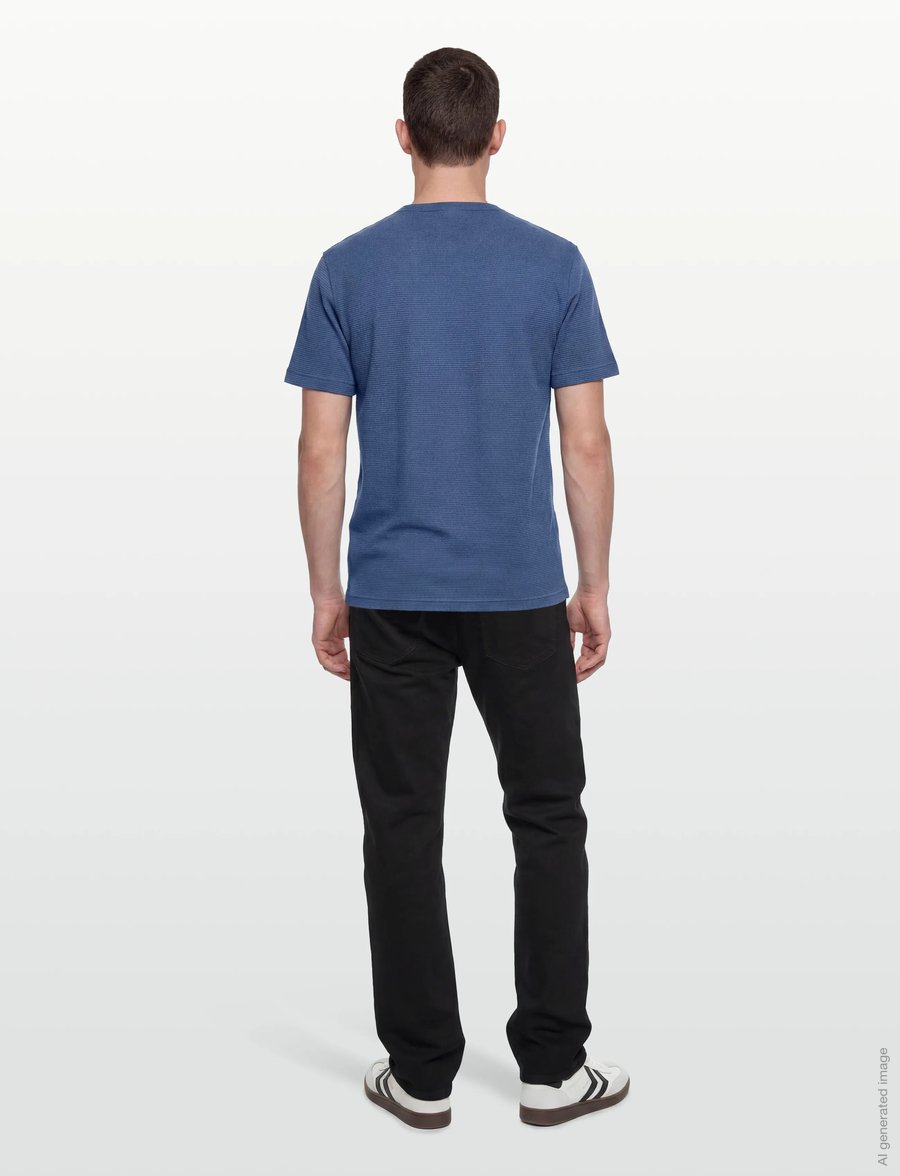 Gant - WASHED WAFFLE SS TSHIRT - kurzärmelige t-shirts - vintage blue - 4