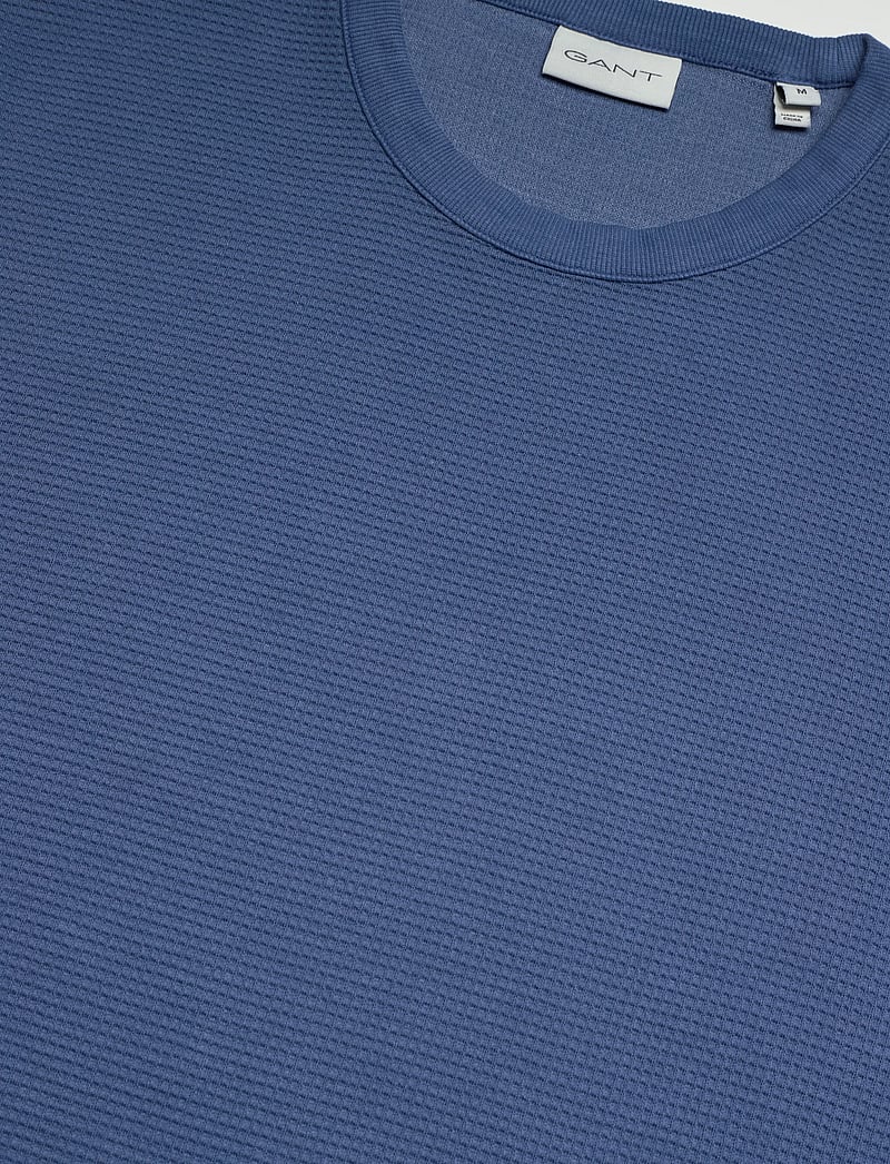 Gant - WASHED WAFFLE SS TSHIRT - kortærmede t-shirts - vintage blue - 5