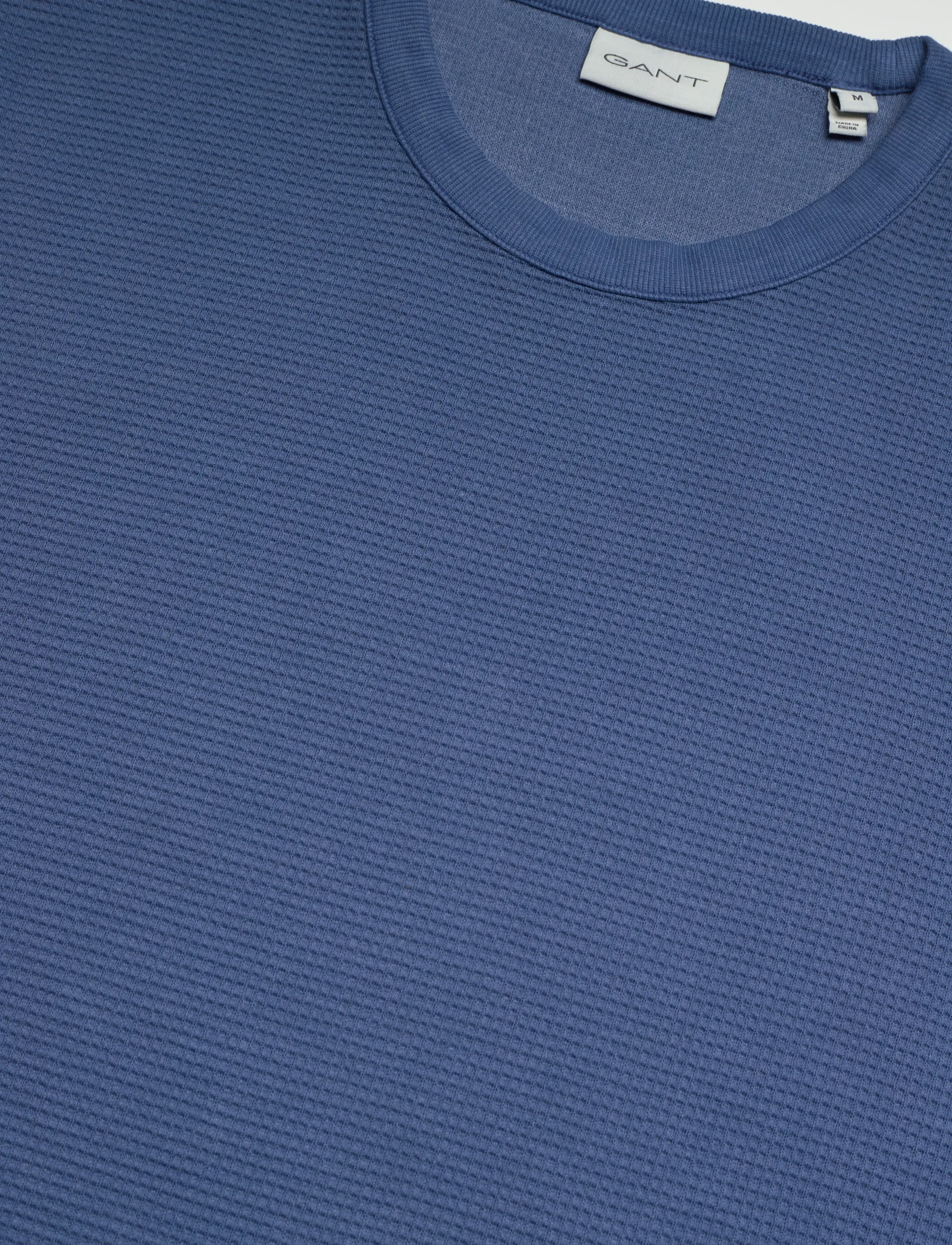 Gant - WASHED WAFFLE SS TSHIRT - lühikeste varrukatega t-särgid - vintage blue - 5