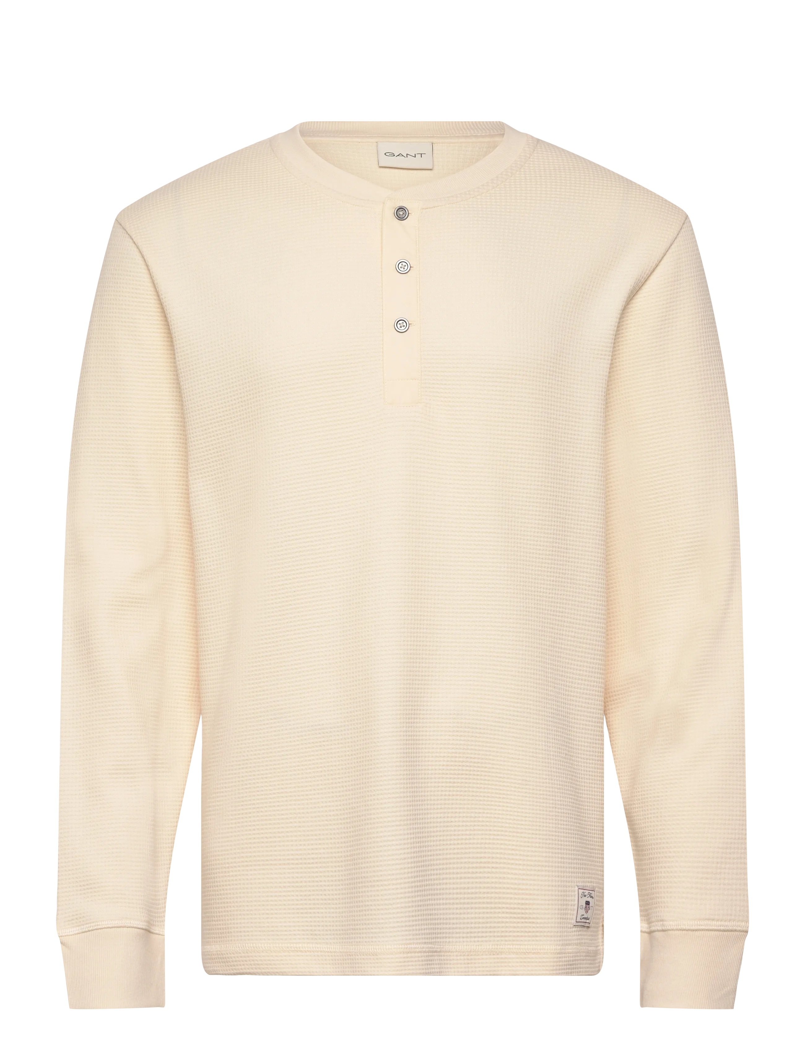 GANT WASHED WAFFLE HENLEY - Kleidung - CREAMED WHITE / cream