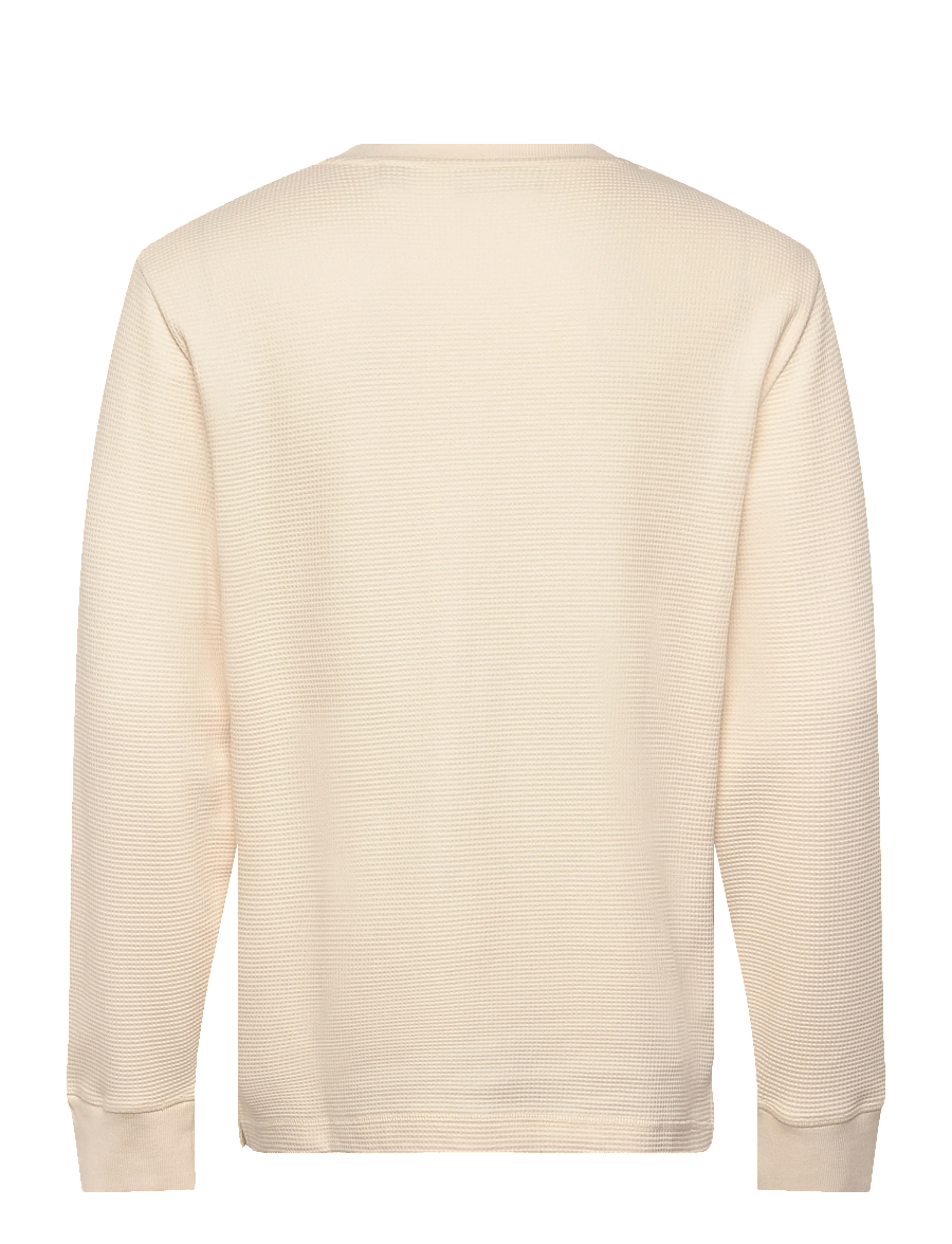 Gant - WASHED WAFFLE HENLEY - långärmade t-shirts - creamed white - 2