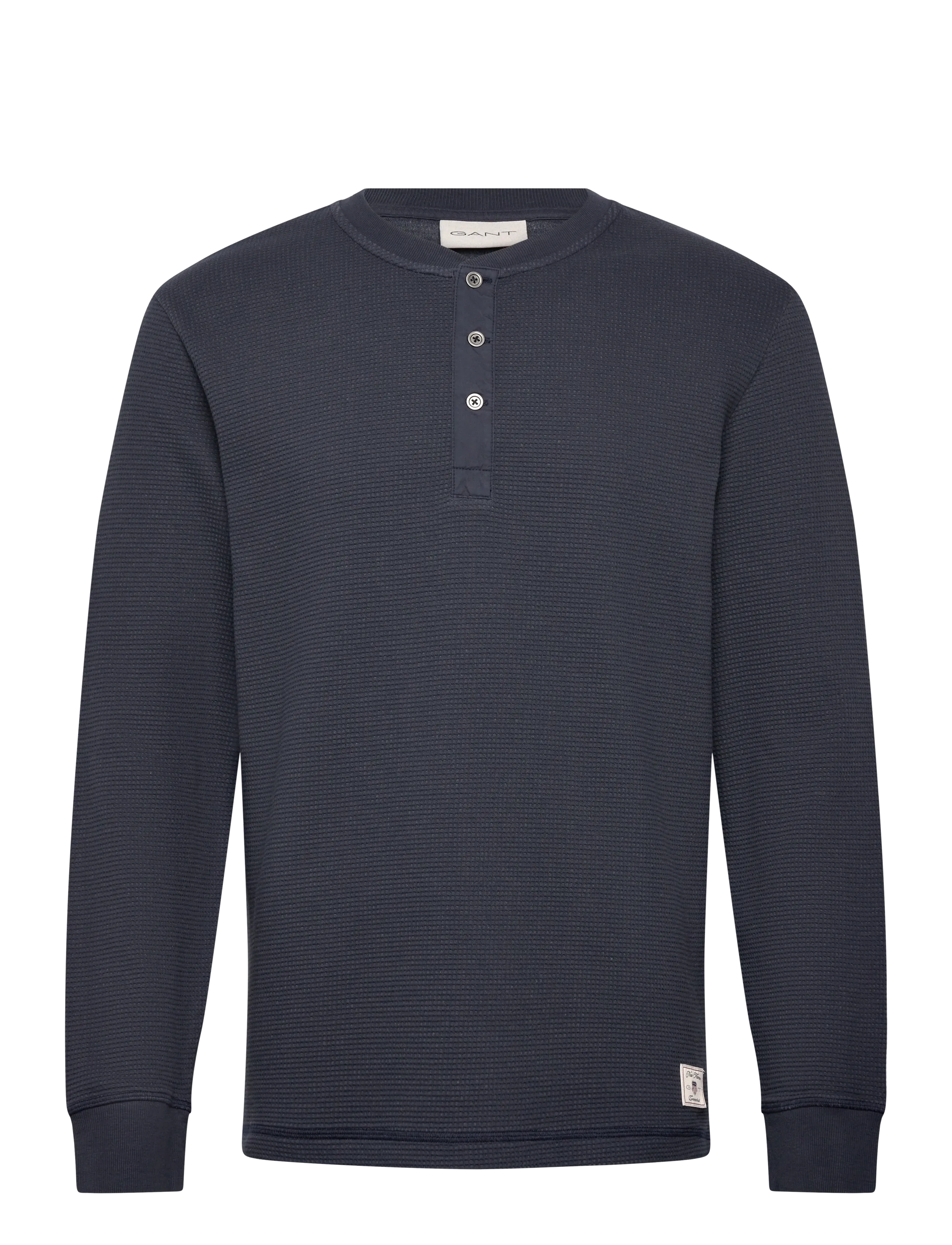 GANT WASHED WAFFLE HENLEY - T-Shirts - EVENING BLUE / navy