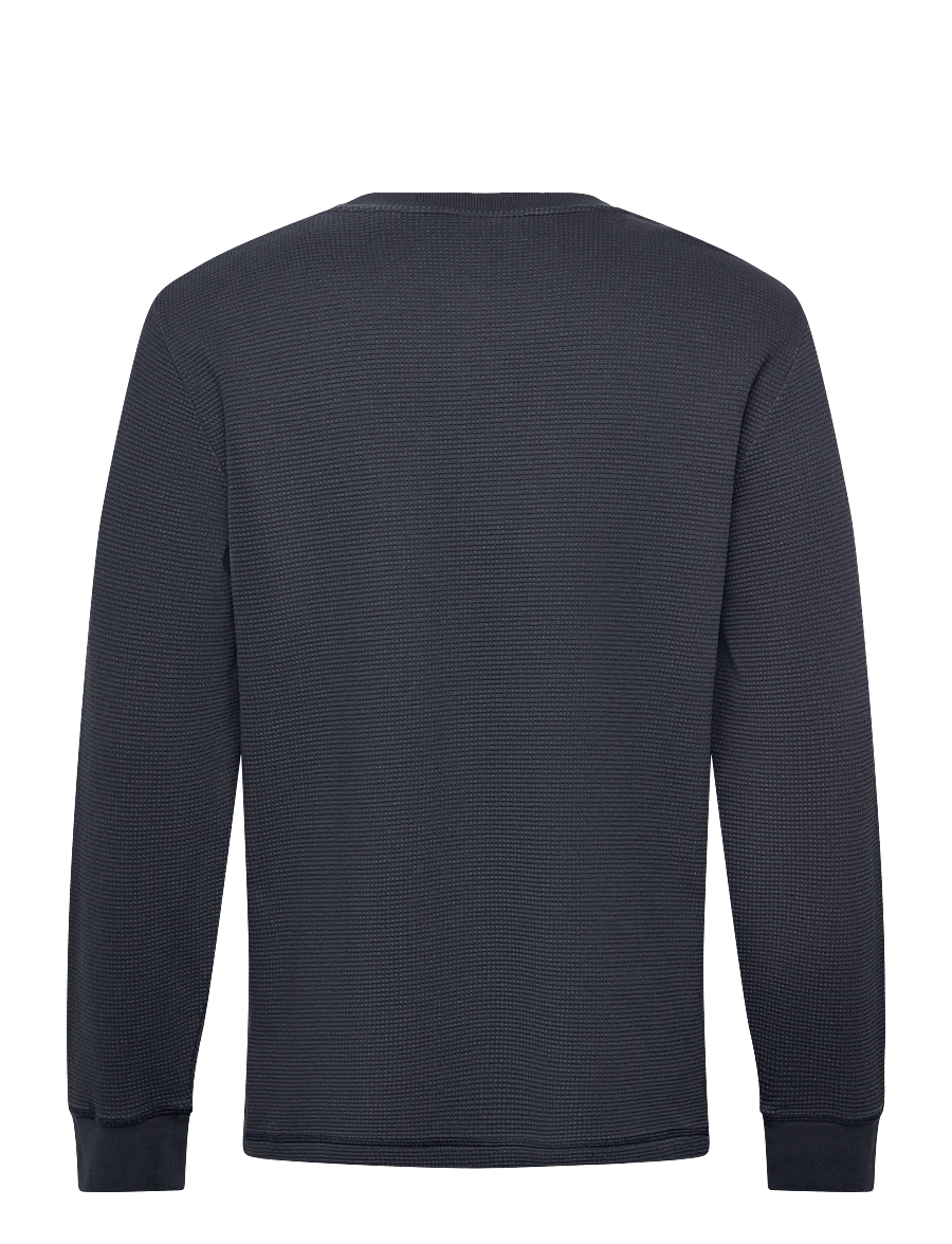 Gant - WASHED WAFFLE HENLEY - langärmelig - evening blue - 2