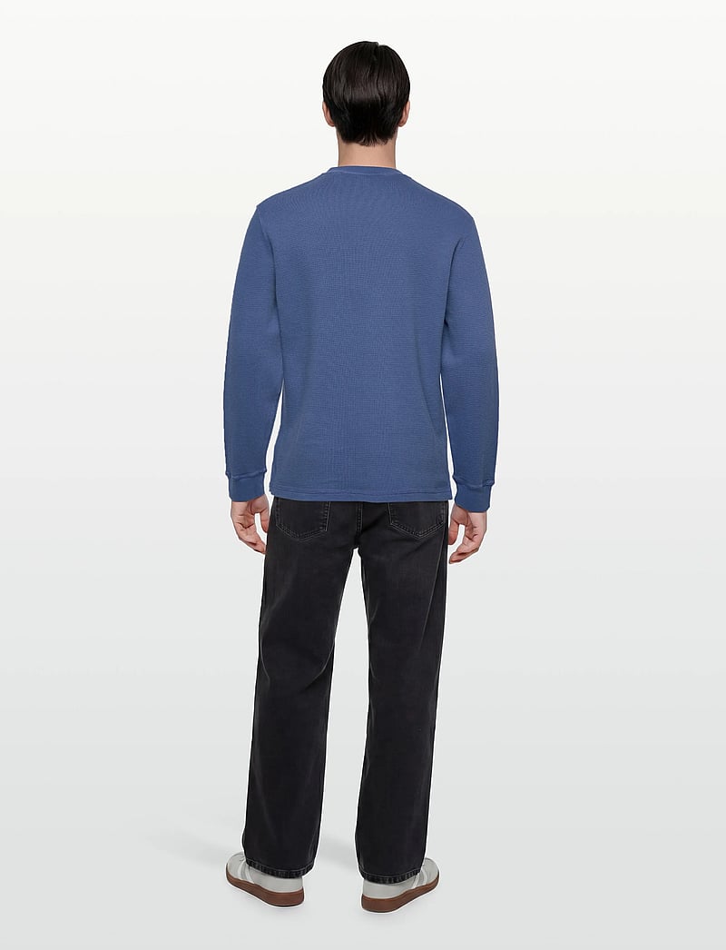 Gant - WASHED WAFFLE HENLEY - langärmelig - vintage blue - 4