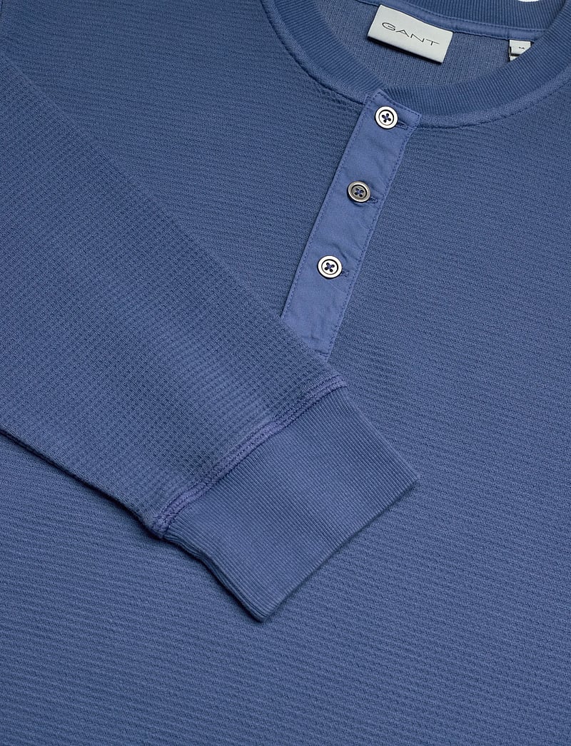 Gant - WASHED WAFFLE HENLEY - langärmelig - vintage blue - 5