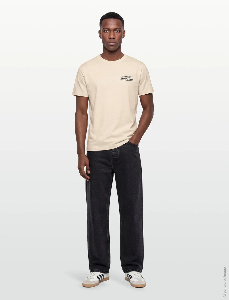 Gant - SMALL GRAPHIC SS TSHIRT - kurzärmelig - creamed white - 0