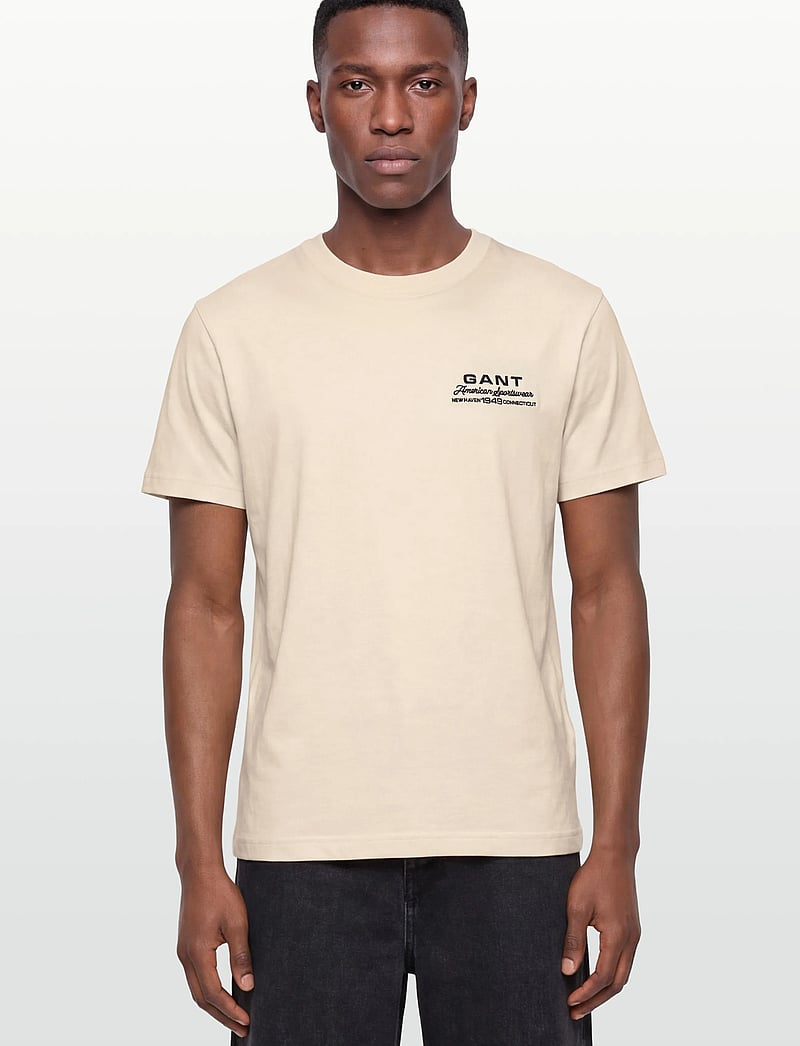 Gant - SMALL GRAPHIC SS TSHIRT - kurzärmelig - creamed white - 3