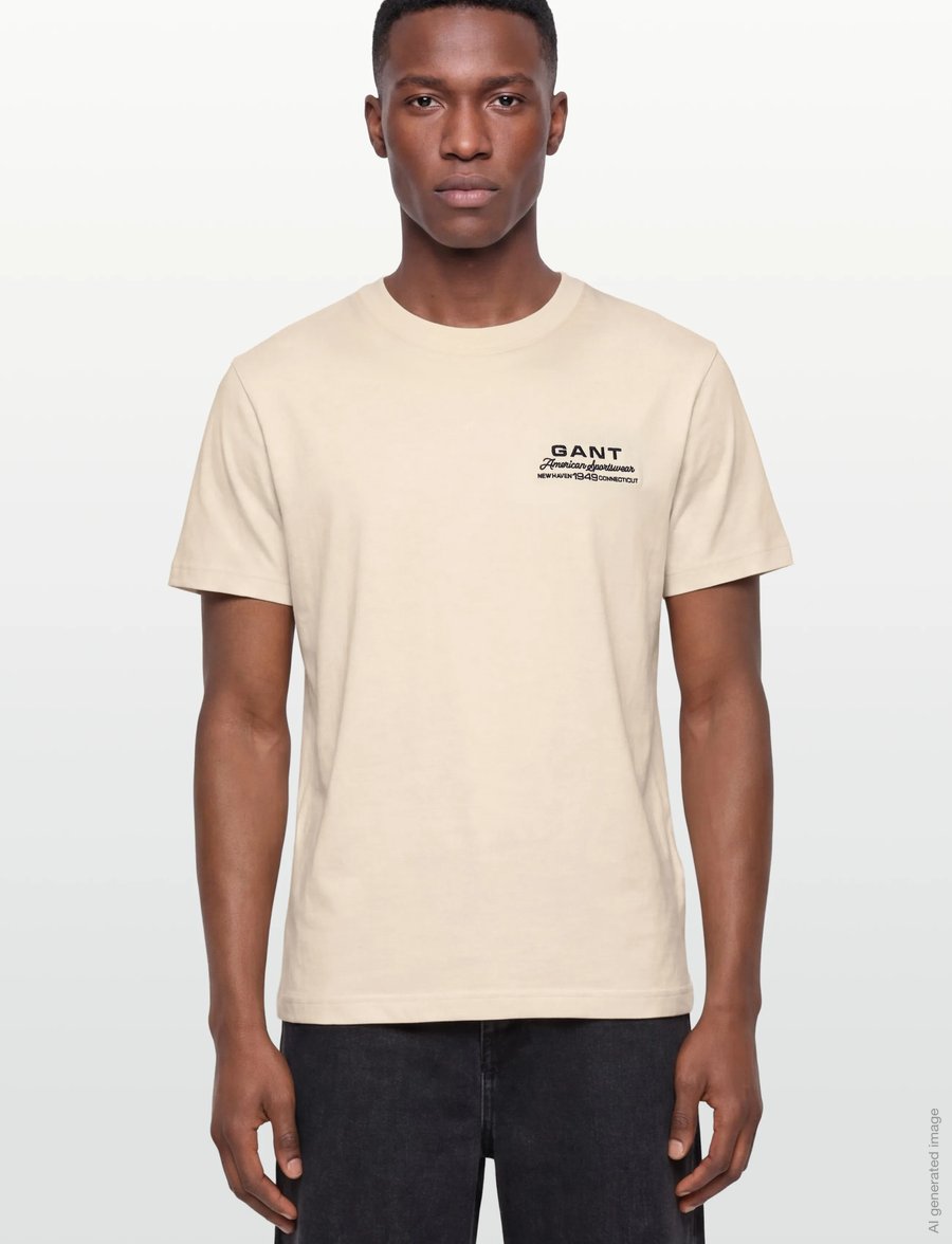 Gant - SMALL GRAPHIC SS TSHIRT - kurzärmelig - creamed white - 3