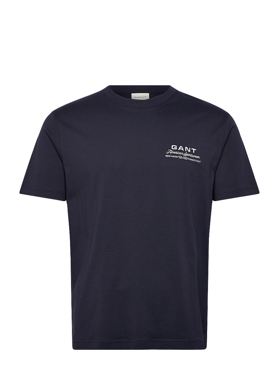 Gant - SMALL GRAPHIC SS TSHIRT - kurzärmelig - evening blue - 1