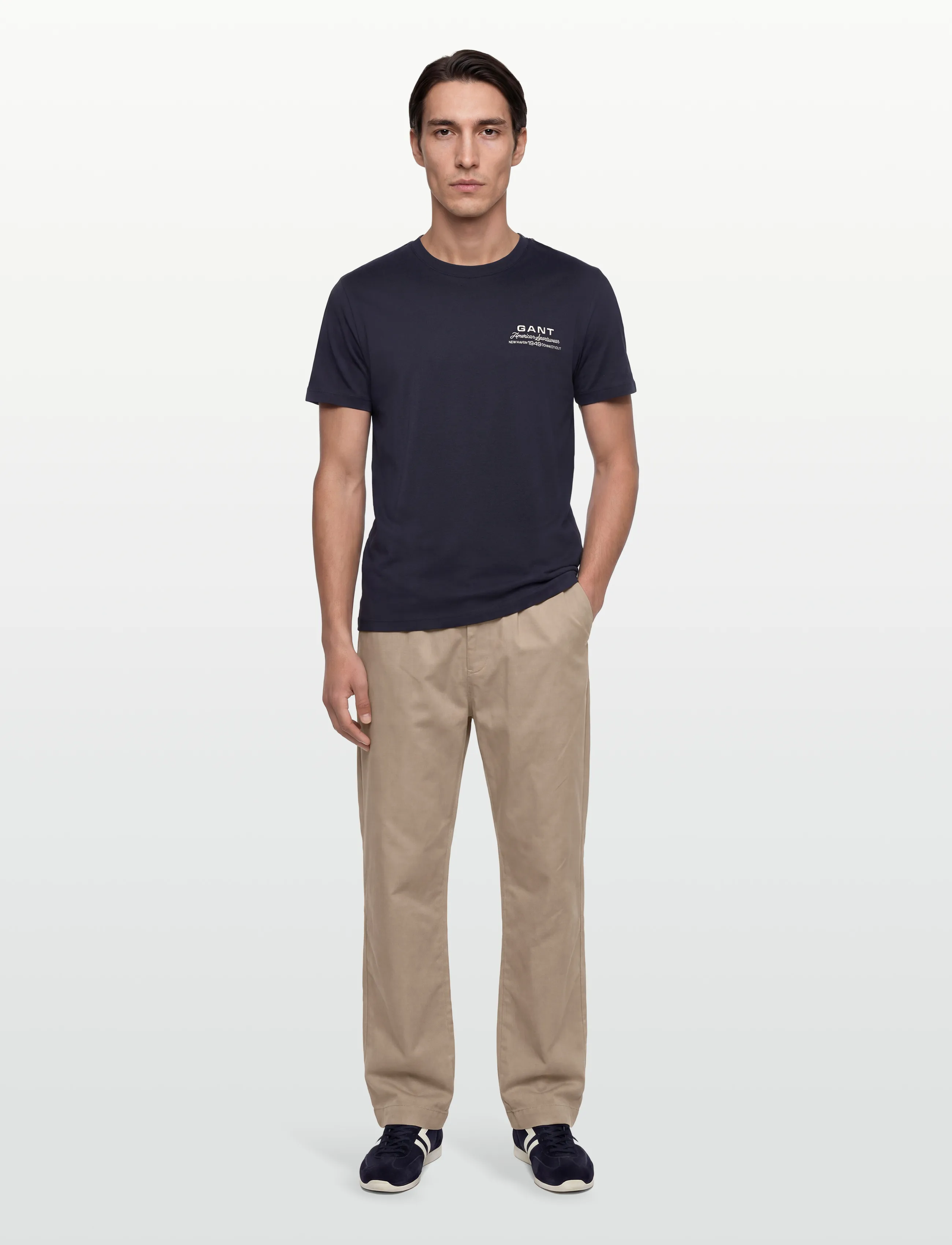 Gant Small Graphic Ss Tshirt, XL, Navy, T-Shirts > Kortærmede, Herre