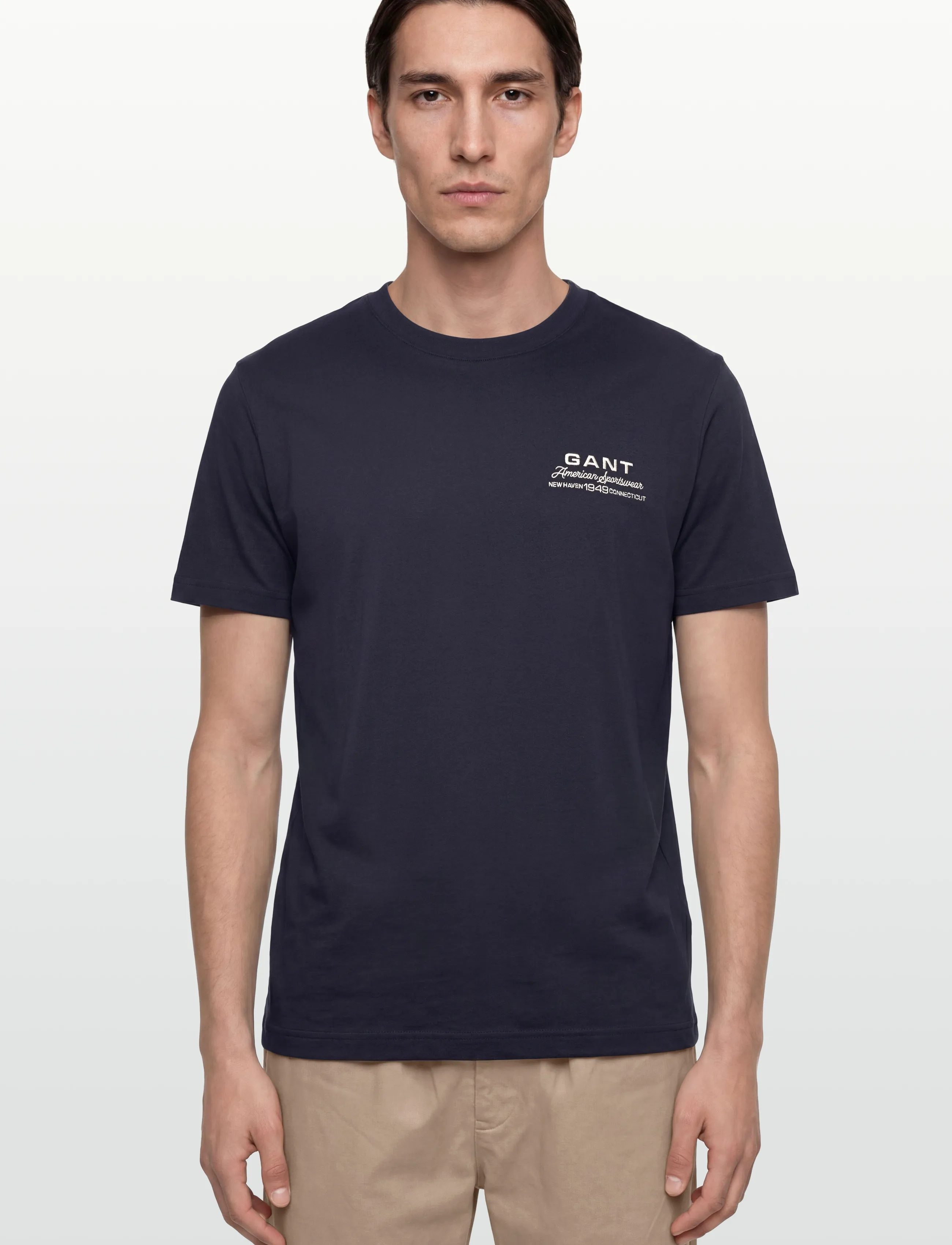 Gant - SMALL GRAPHIC SS TSHIRT - kortärmade t-shirts - evening blue - 3
