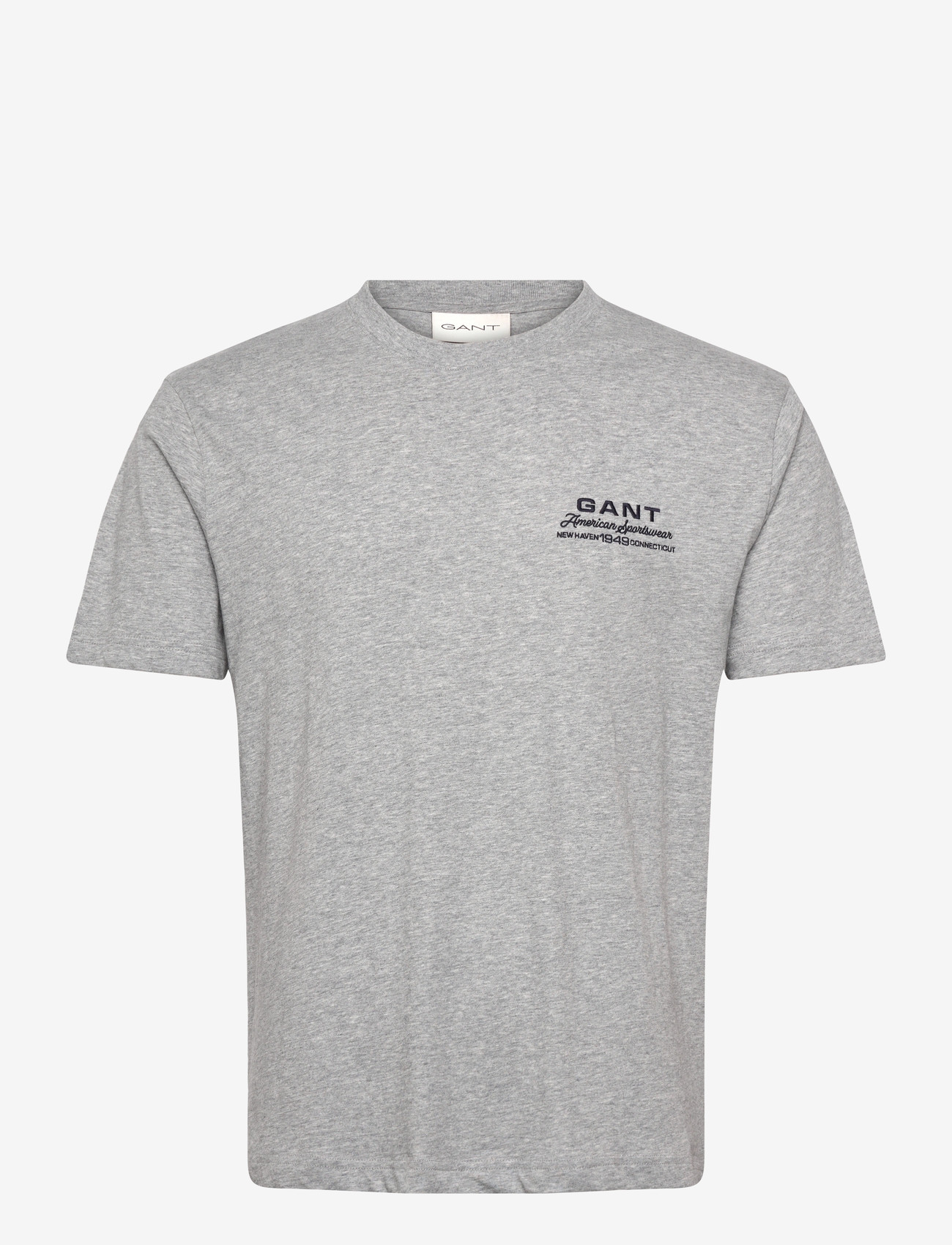GANT - SMALL GRAPHIC SS TSHIRT - kortærmede t-shirts - grey melange - 1
