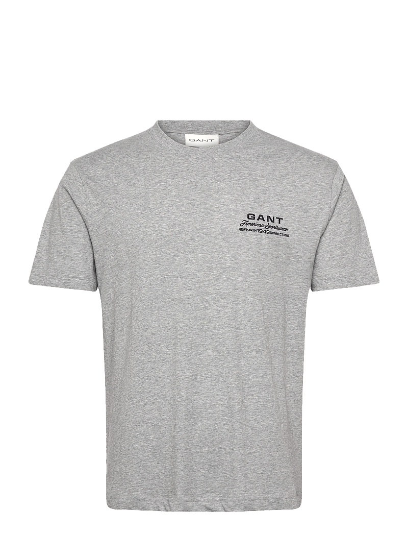 Gant - SMALL GRAPHIC SS TSHIRT - kurzärmelig - grey melange - 1