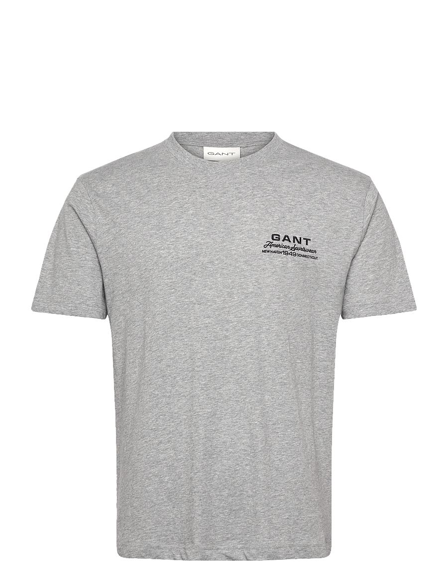 Gant - SMALL GRAPHIC SS TSHIRT - kurzärmelig - grey melange - 1