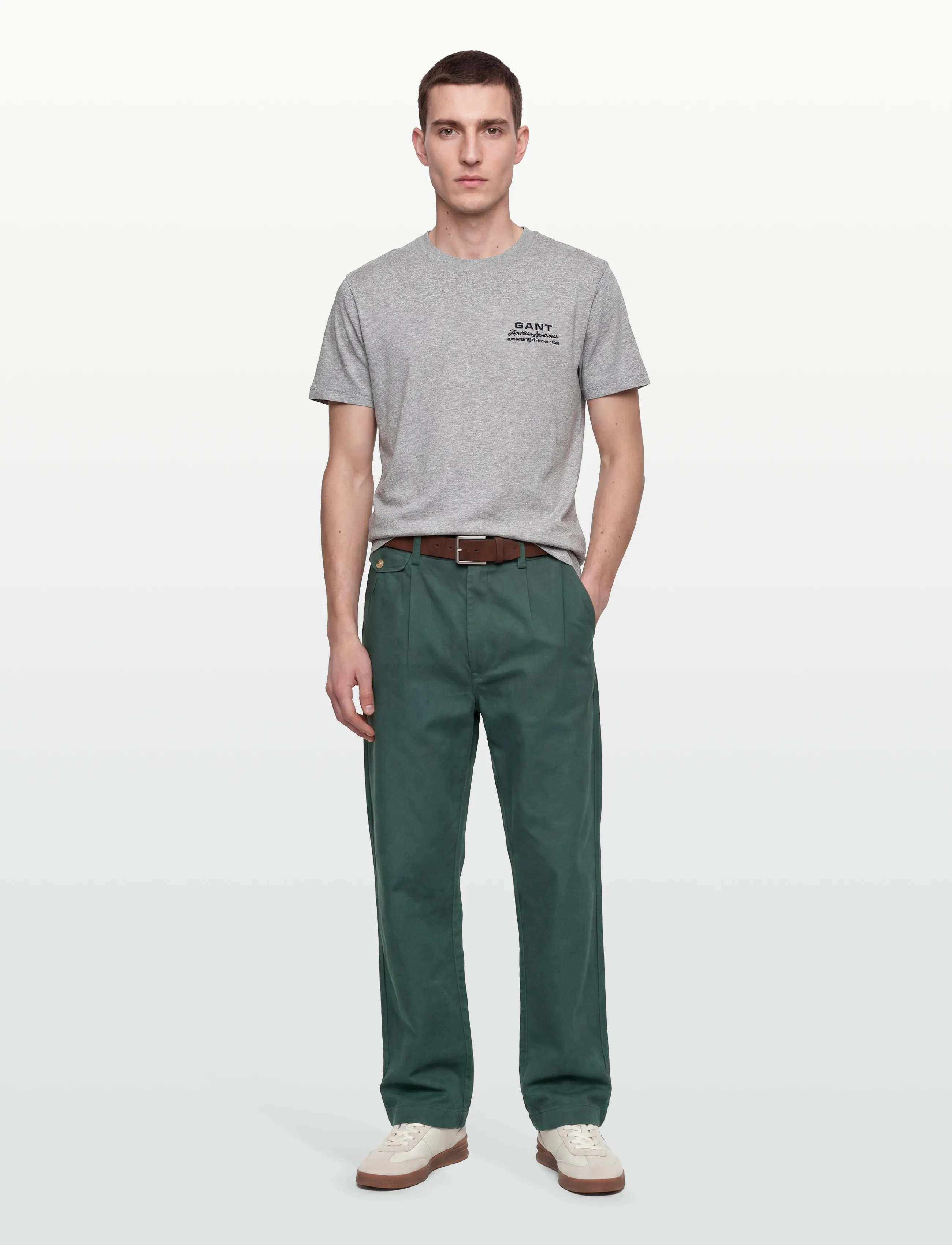 Gant Small Graphic Ss Tshirt, L, Grey, T-Shirts > Kortærmede, Herre