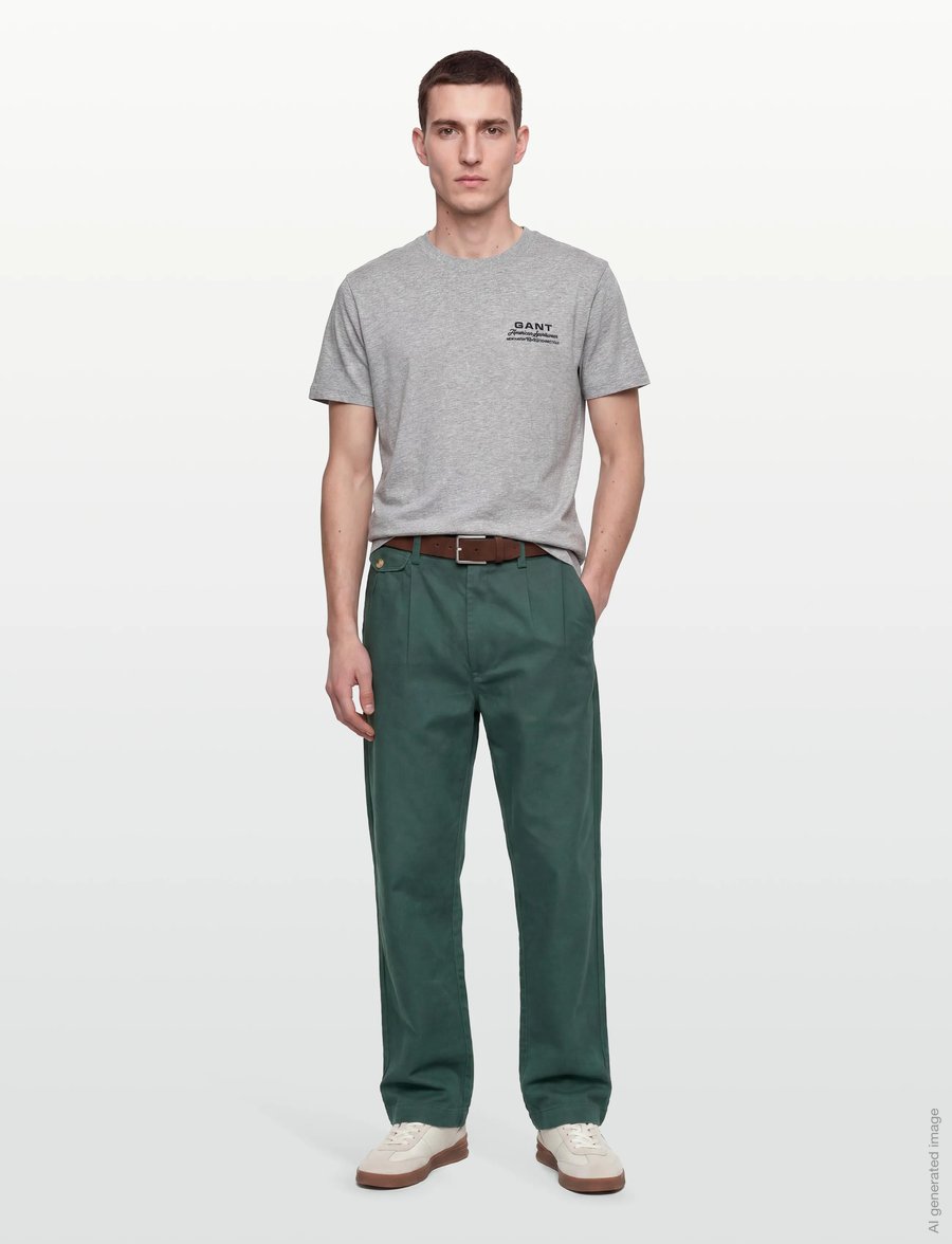 Gant - SMALL GRAPHIC SS TSHIRT - kurzärmelig - grey melange - 0