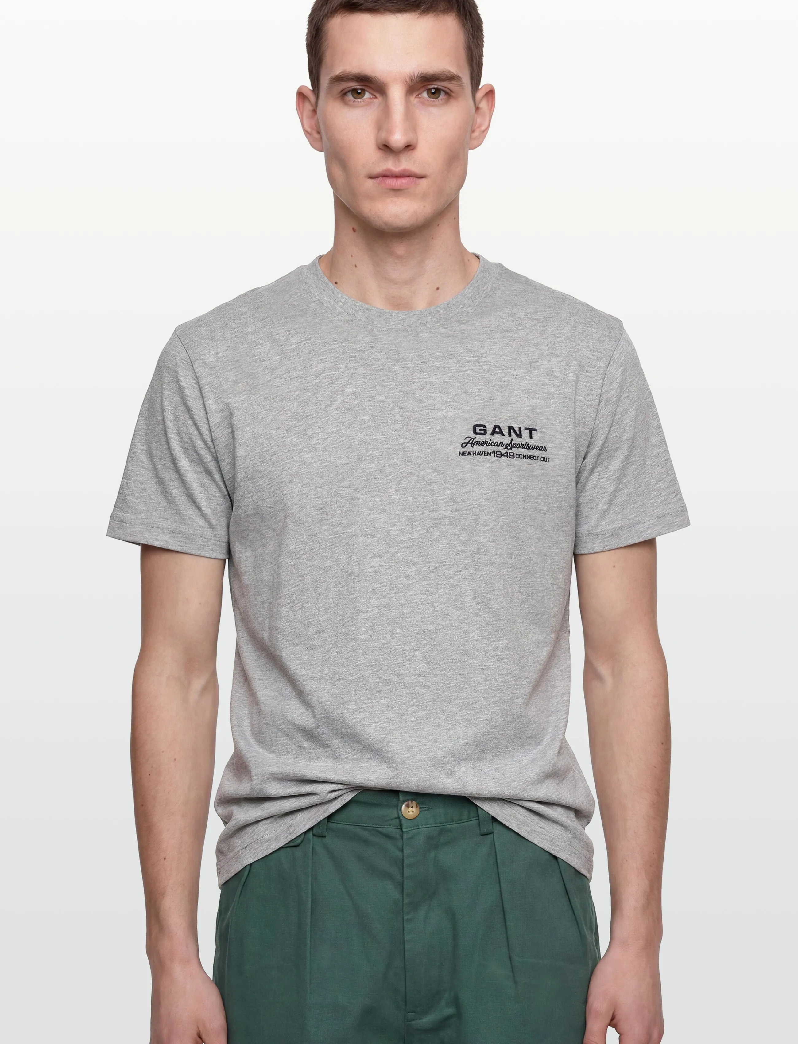 Gant - SMALL GRAPHIC SS TSHIRT - lühikeste varrukatega t-särgid - grey melange - 3