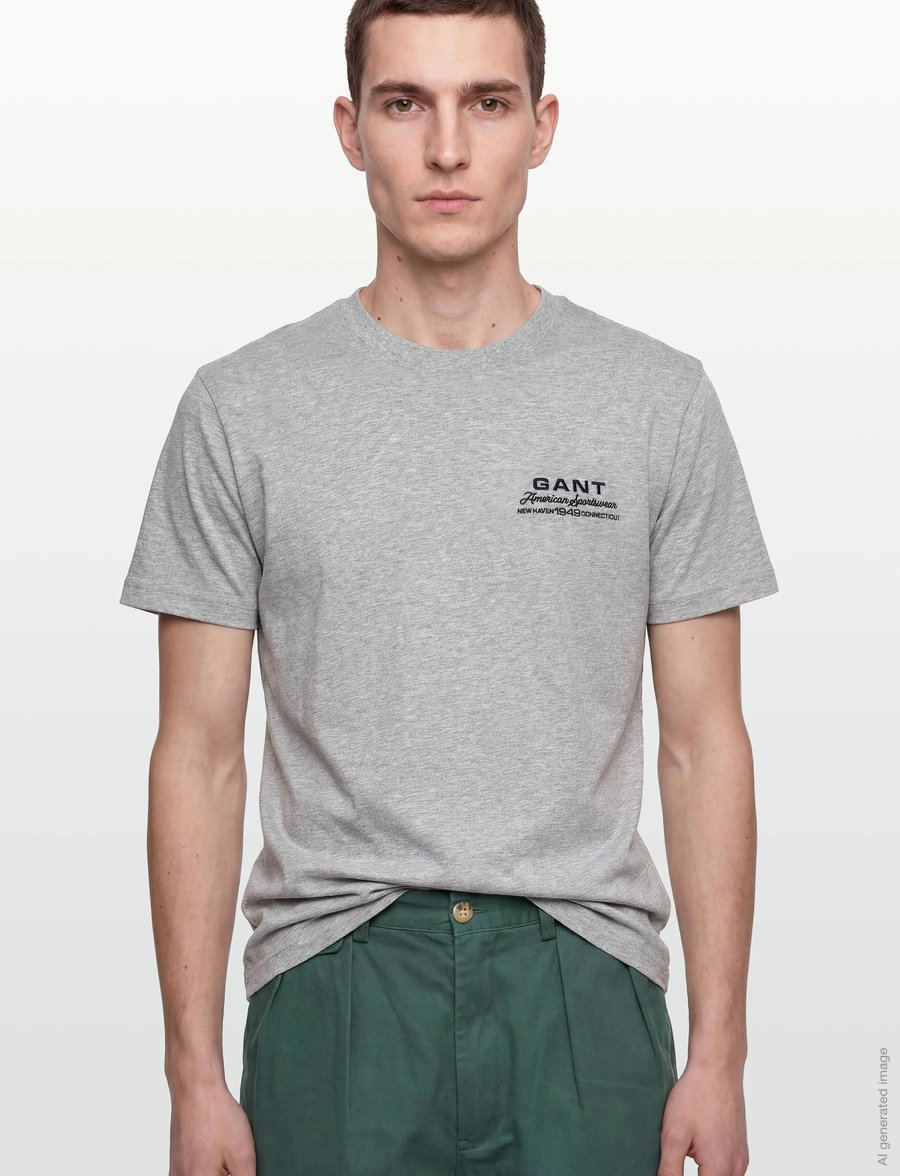 Gant - SMALL GRAPHIC SS TSHIRT - kurzärmelig - grey melange - 3