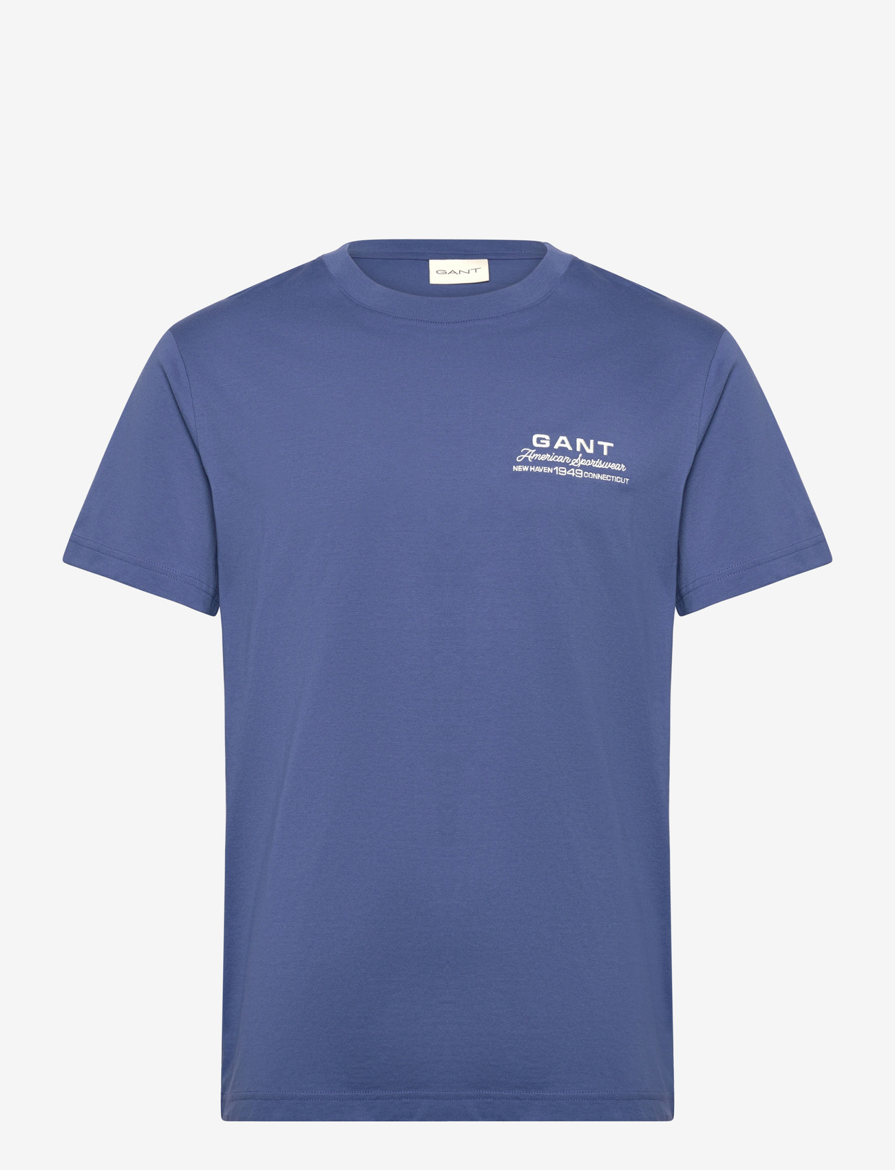 Gant - SMALL GRAPHIC SS TSHIRT - kortærmede t-shirts - vintage blue - 1