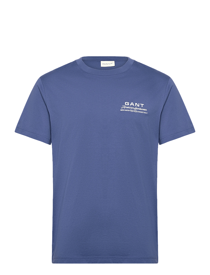 Gant - SMALL GRAPHIC SS TSHIRT - kurzärmelig - vintage blue - 1