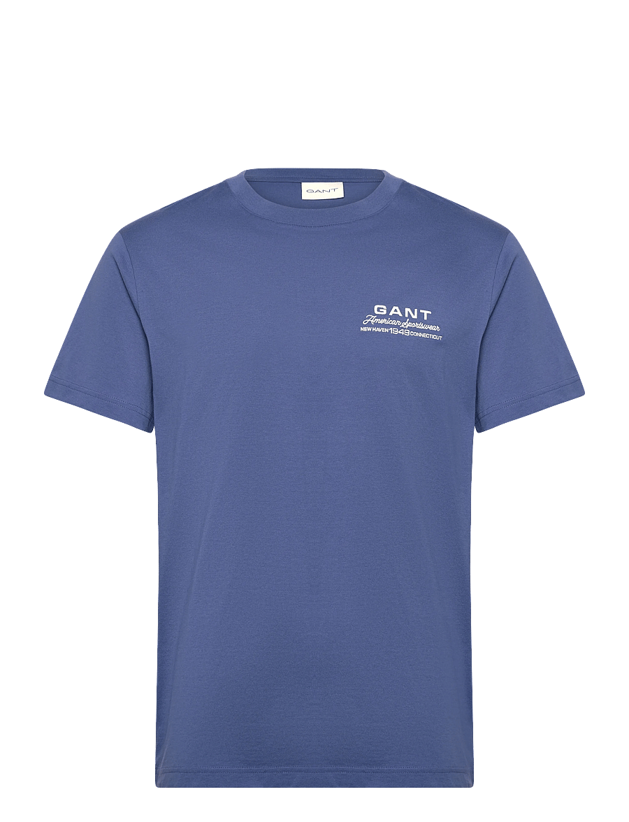 Gant - SMALL GRAPHIC SS TSHIRT - kurzärmelig - vintage blue - 1