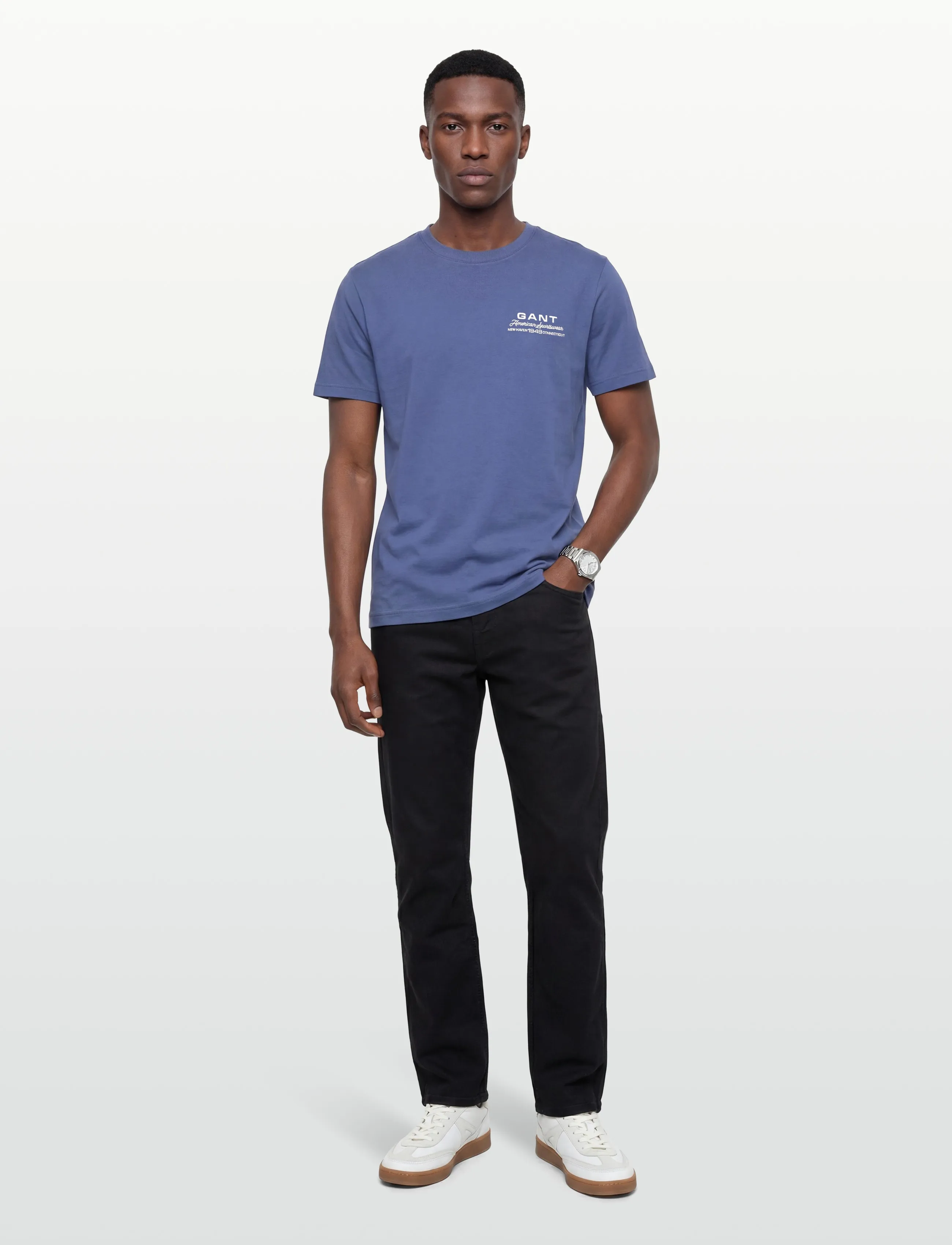 Gant Small Graphic Ss Tshirt, S, Blue, T-Shirts > Kortærmede, Herre