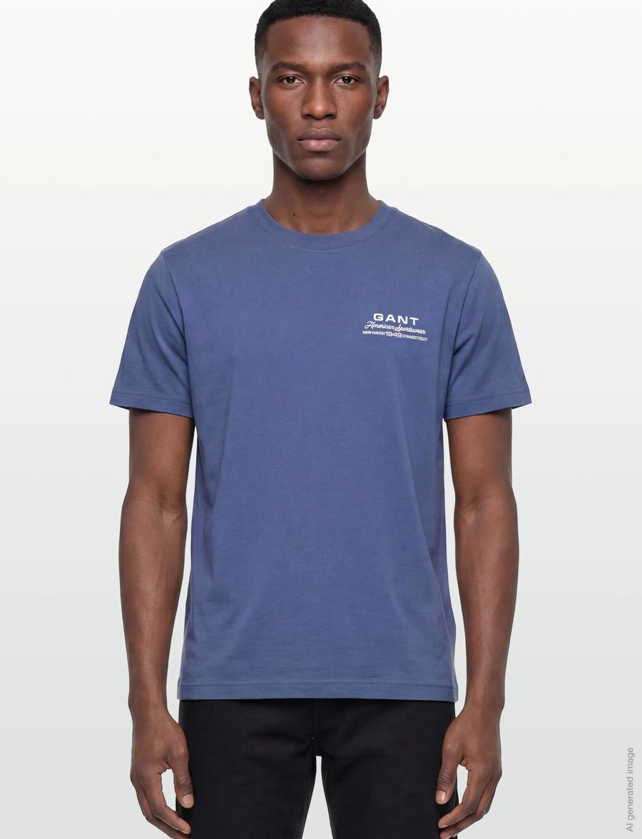 Gant - SMALL GRAPHIC SS TSHIRT - kurzärmelig - vintage blue - 3