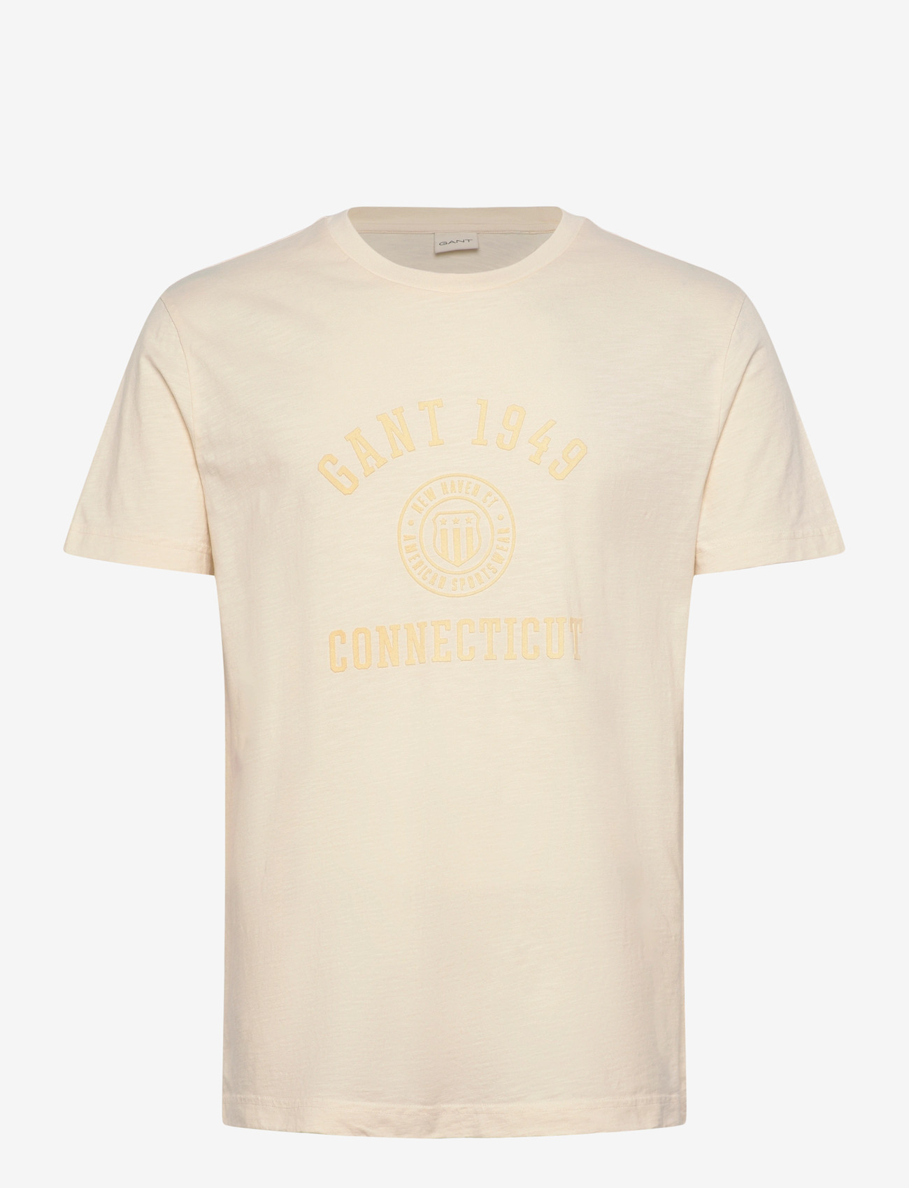 Gant - TONAL PRINT SS TSHIRT - lühikeste varrukatega t-särgid - cream - 0