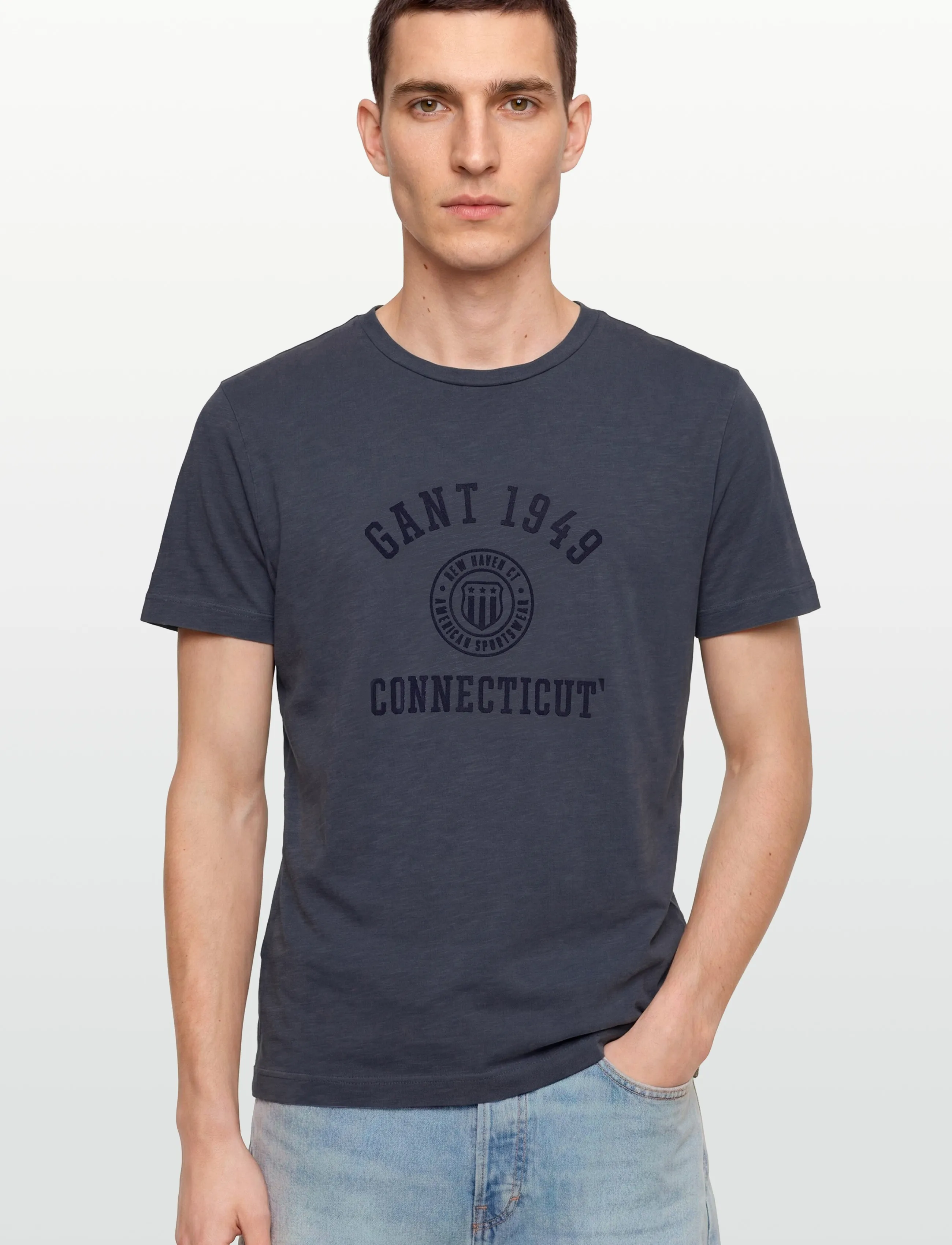Gant - TONAL PRINT SS TSHIRT - lühikeste varrukatega t-särgid - evening blue - 3