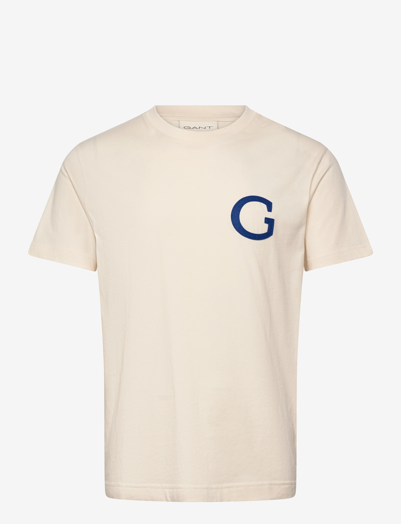 Gant - G BADGE SS TSHIRT - kortærmede t-shirts - cream - 1
