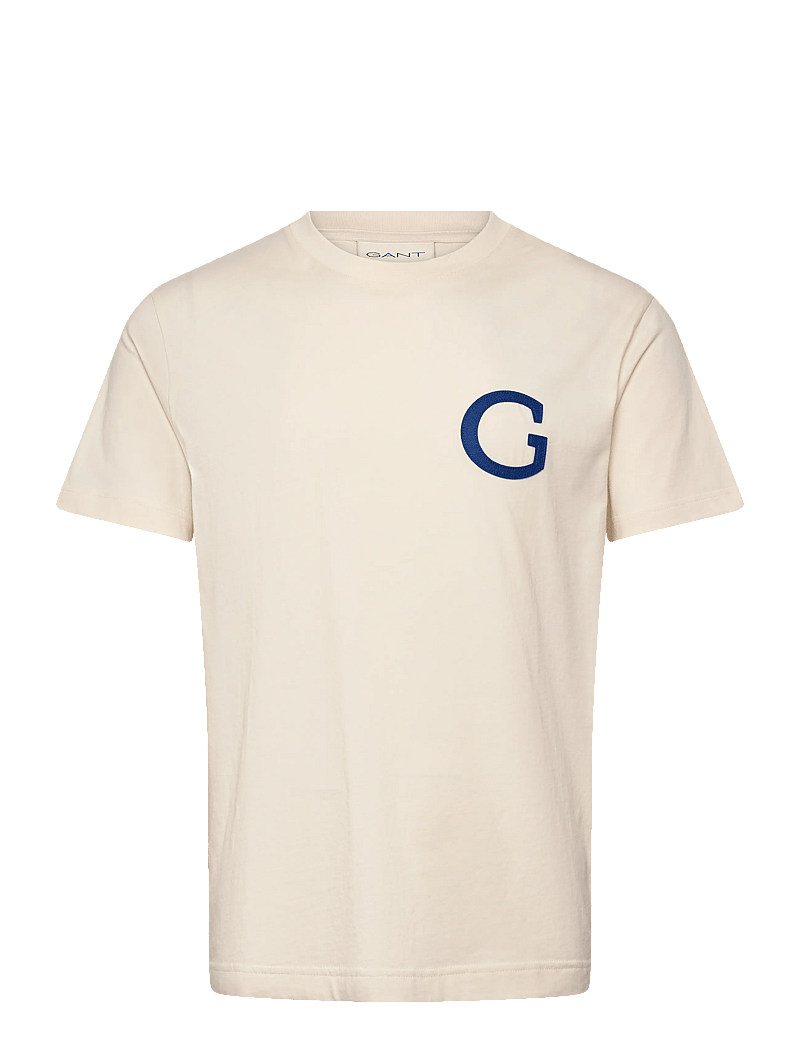 Gant - G BADGE SS TSHIRT - kurzärmelig - cream - 1
