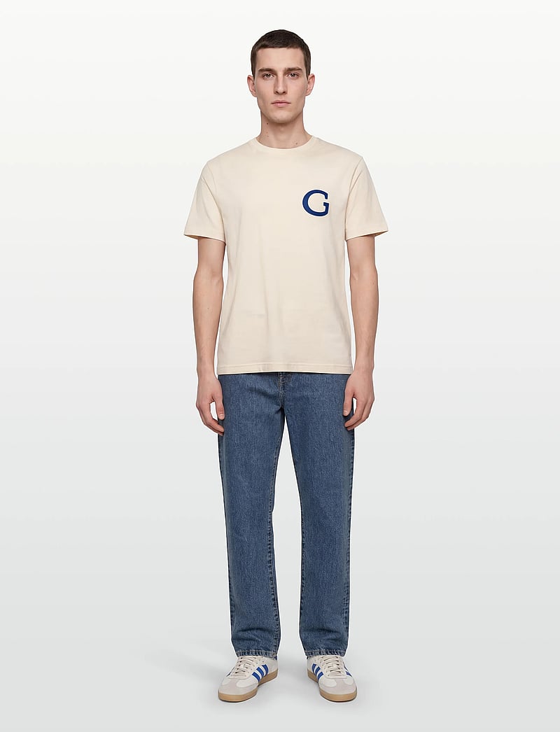 Gant - G BADGE SS TSHIRT - kurzärmelig - cream - 0