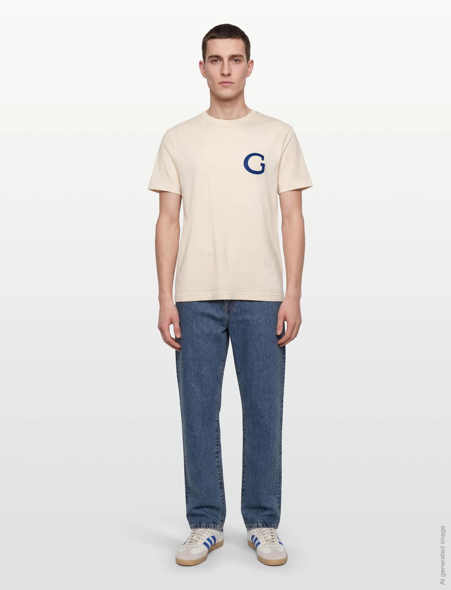 Gant - G BADGE SS TSHIRT - lühikeste varrukatega t-särgid - cream - 0