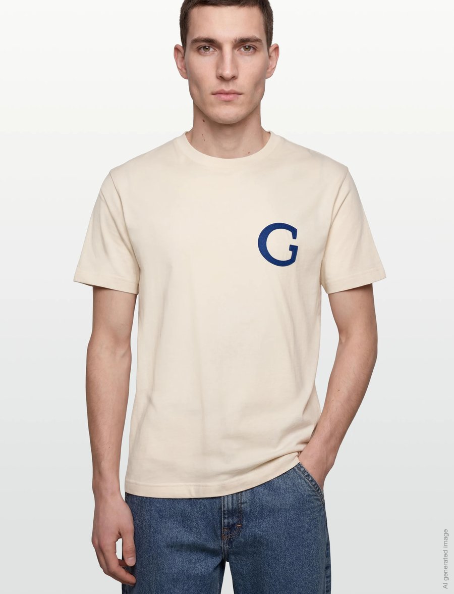 Gant - G BADGE SS TSHIRT - lühikeste varrukatega t-särgid - cream - 3
