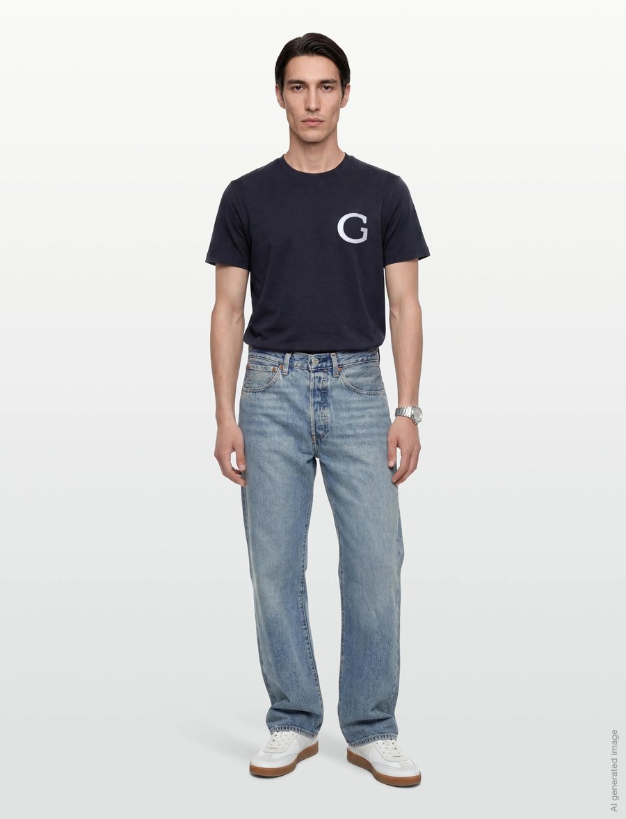 Gant - G BADGE SS TSHIRT - lühikeste varrukatega t-särgid - evening blue - 0