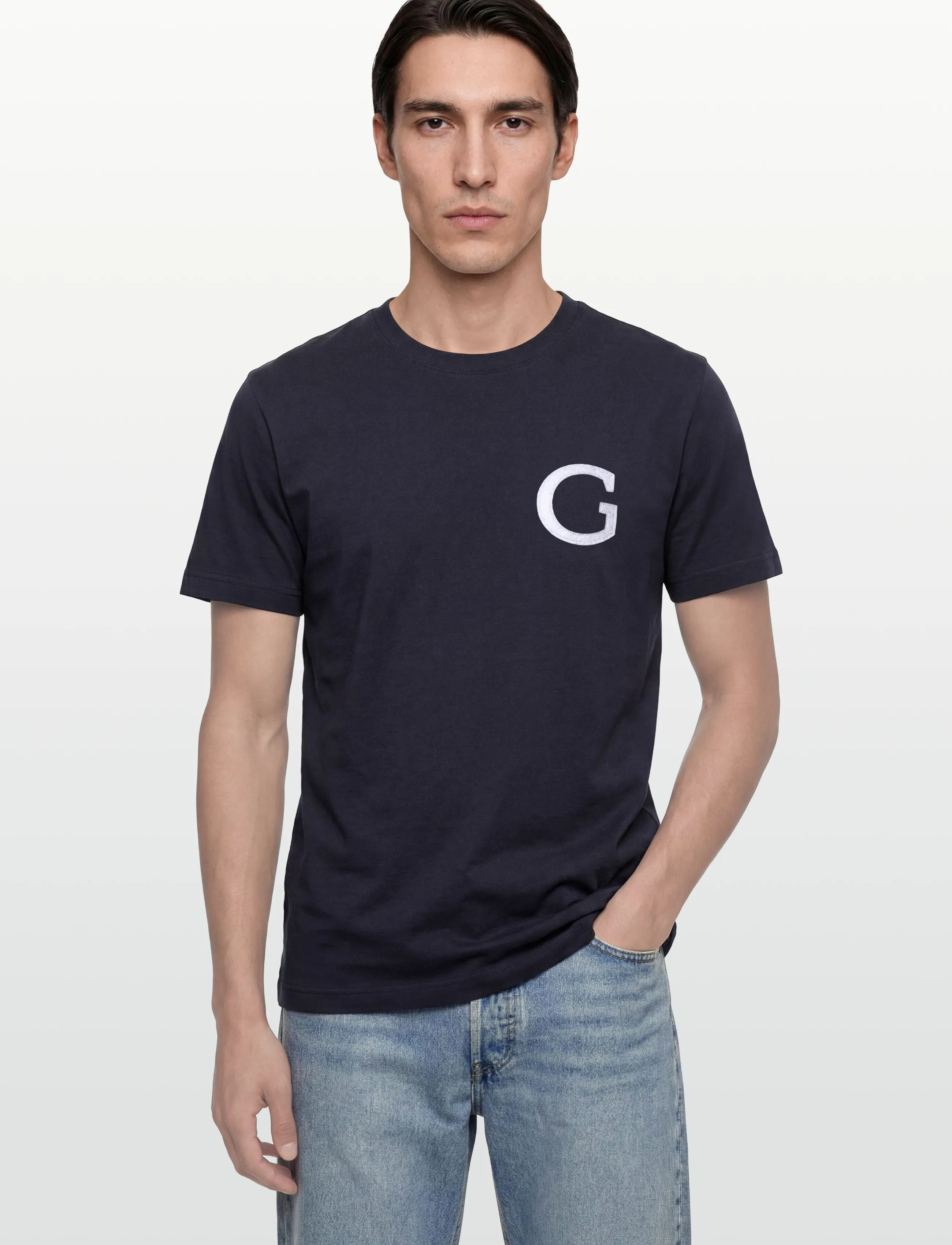 Gant - G BADGE SS TSHIRT - lühikeste varrukatega t-särgid - evening blue - 3
