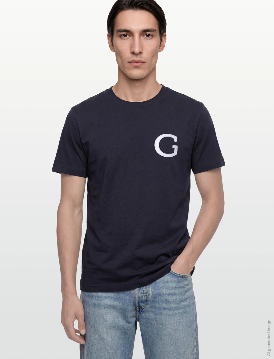Gant - G BADGE SS TSHIRT - lühikeste varrukatega t-särgid - evening blue - 3