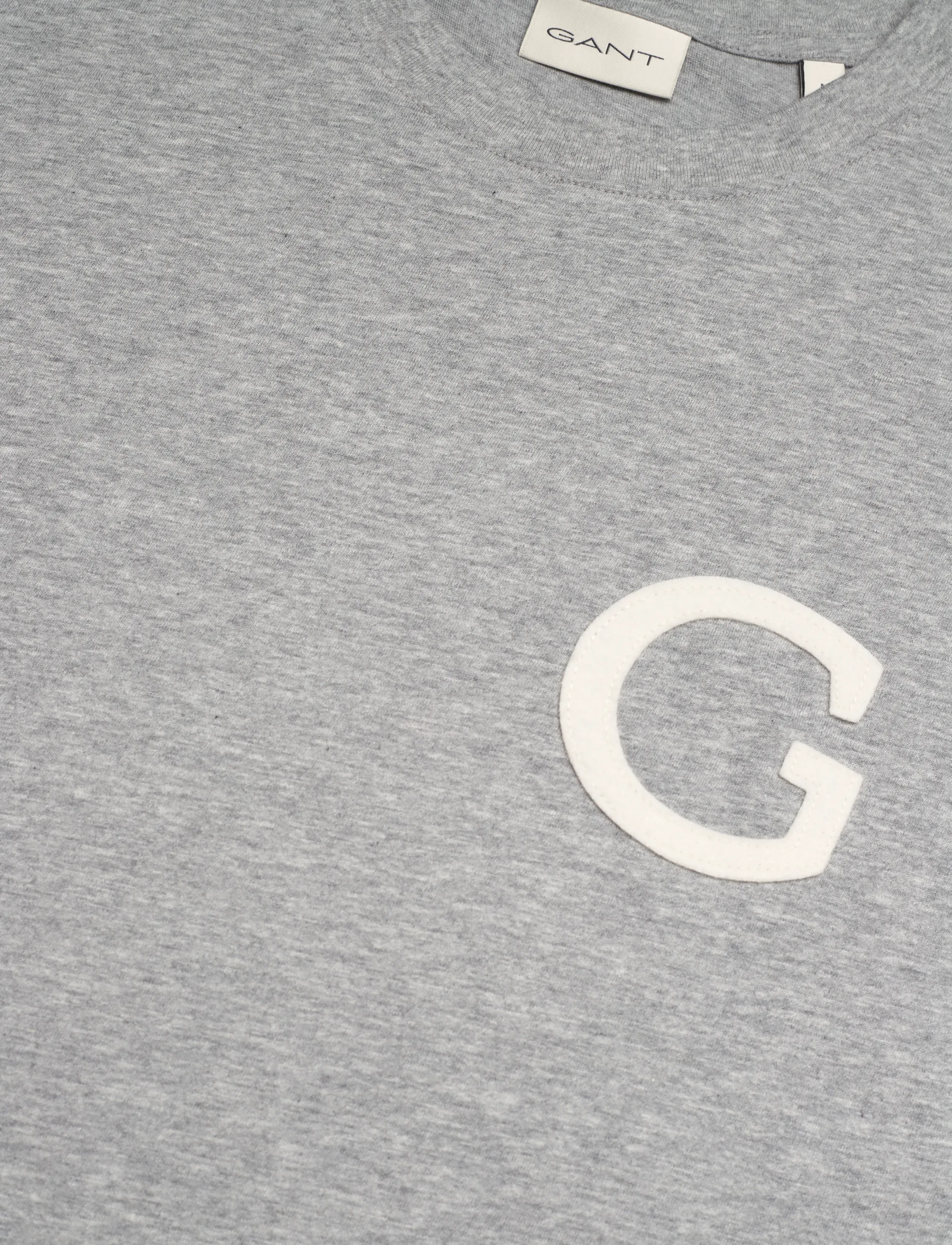 Gant - G BADGE SS TSHIRT - lühikeste varrukatega t-särgid - grey melange - 5