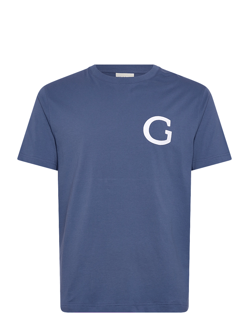 Gant - G BADGE SS TSHIRT - lühikeste varrukatega t-särgid - vintage blue - 1