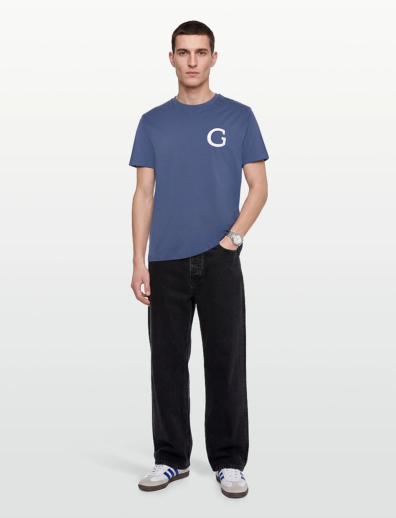 Gant - G BADGE SS TSHIRT - lühikeste varrukatega t-särgid - vintage blue - 0