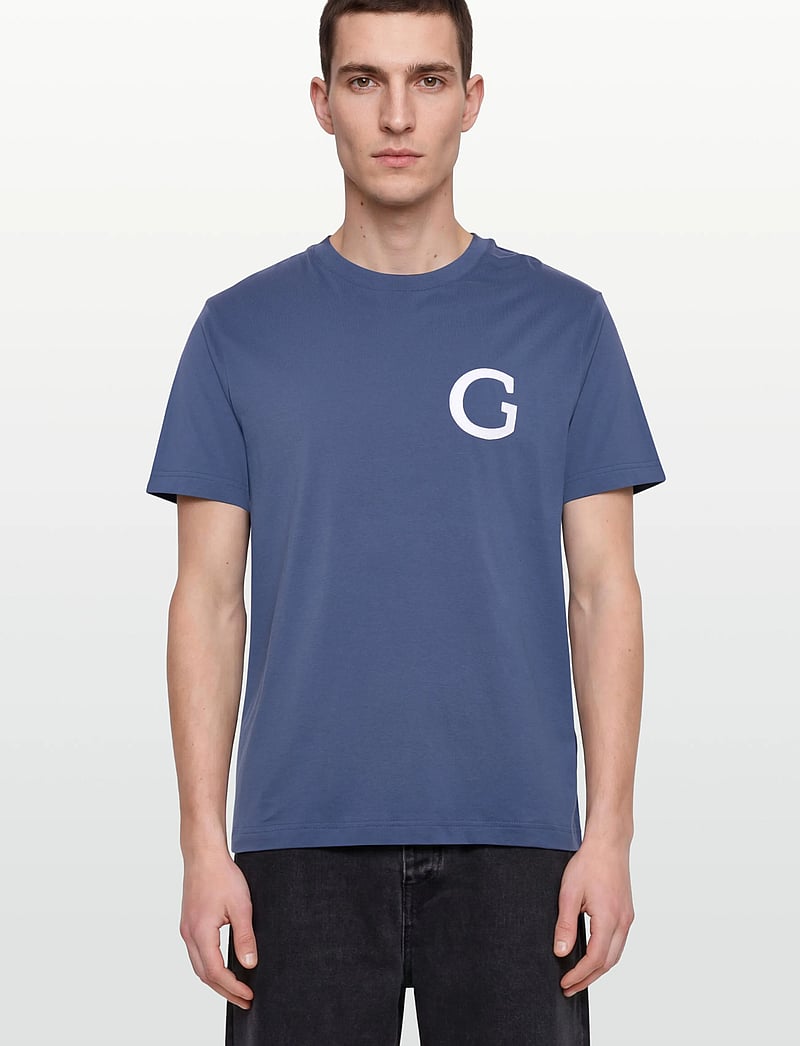 Gant - G BADGE SS TSHIRT - lühikeste varrukatega t-särgid - vintage blue - 3