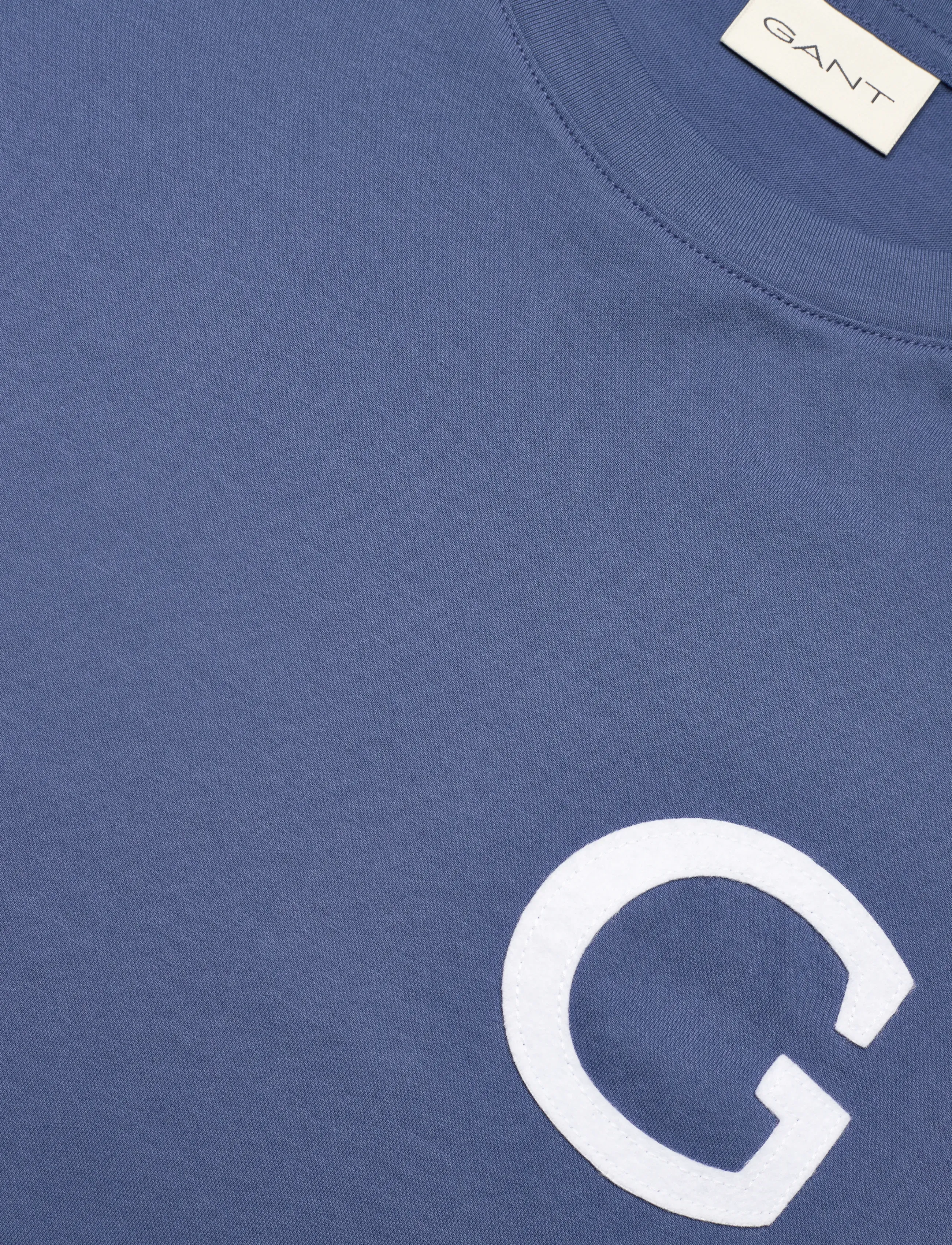 Gant - G BADGE SS TSHIRT - kurzärmelig - vintage blue - 5
