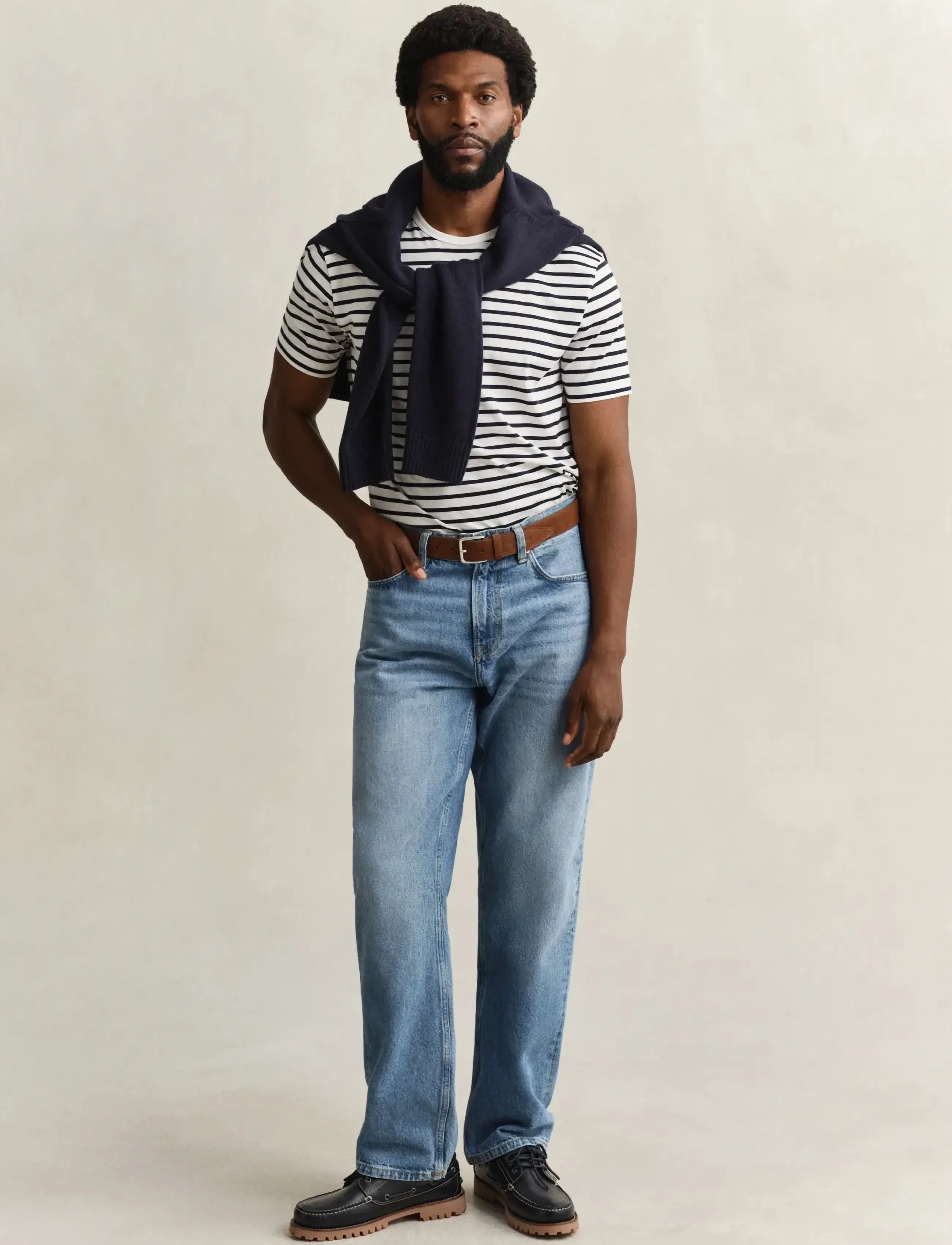Gant - PIMA STRIPE SS TSHIRT - short-sleeved t-shirts - eggshell - 4