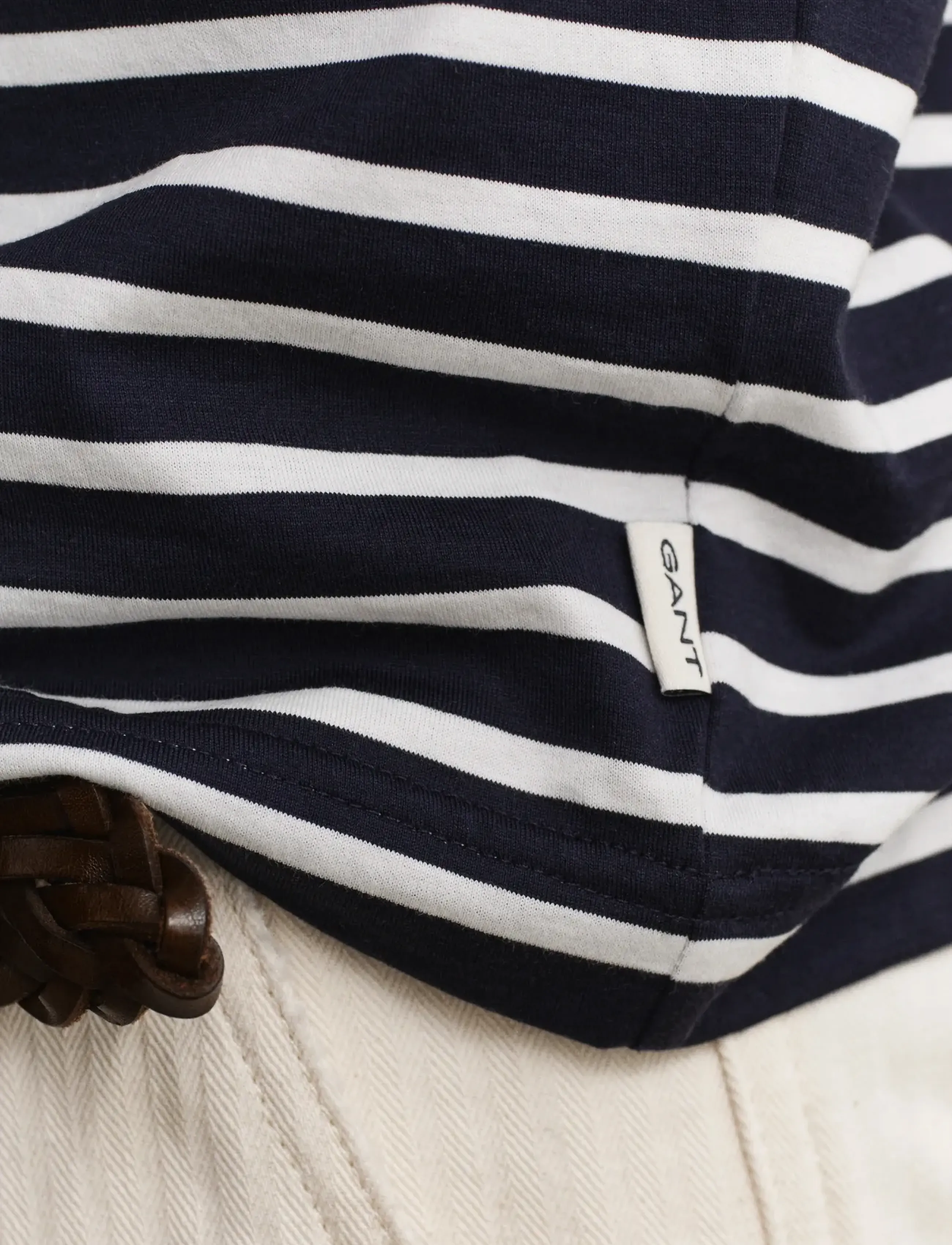 Gant - PIMA STRIPE SS TSHIRT - t-krekli ar īsām piedurknēm - evening blue - 4
