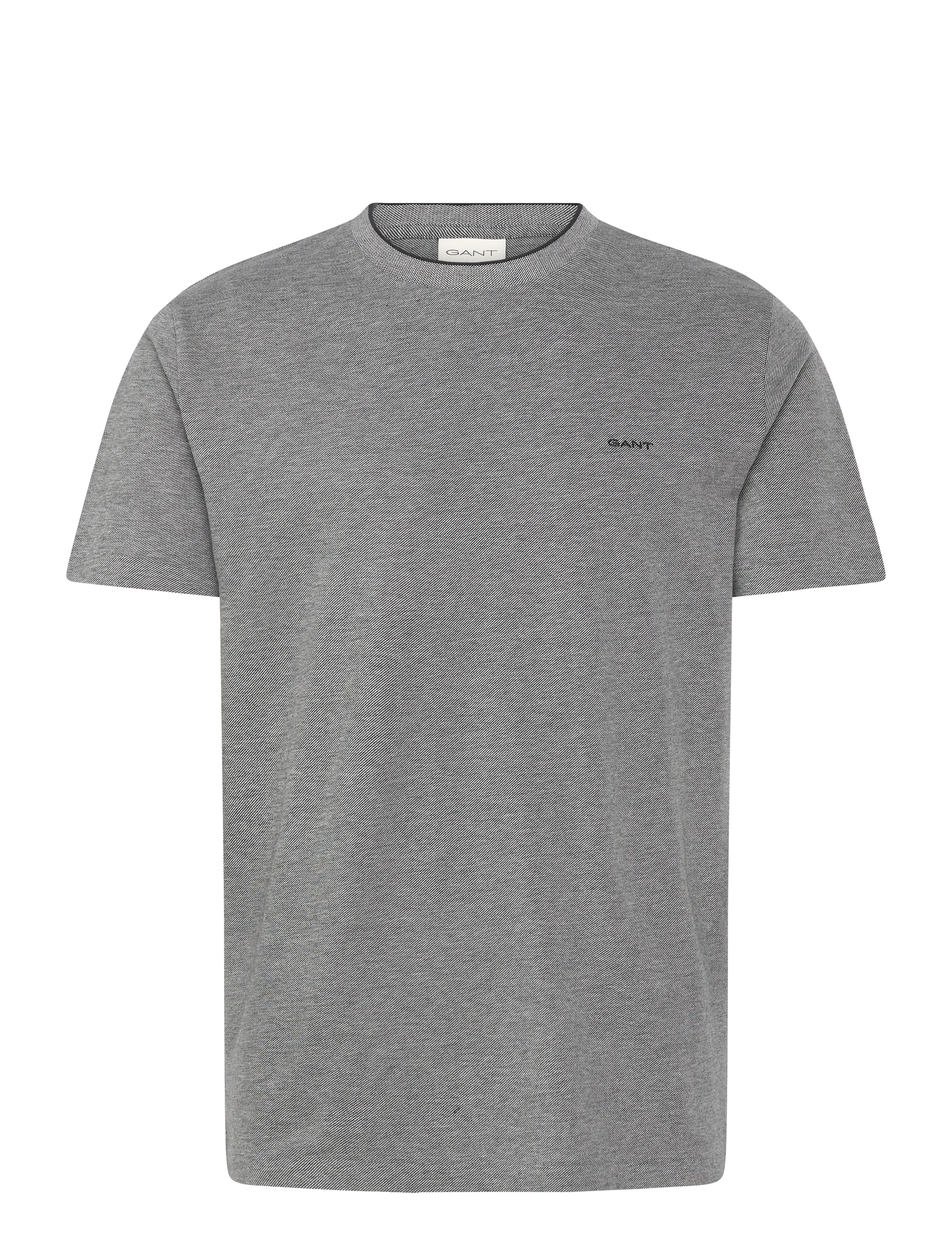 GANT 2 TONE PIQUE SS TSHIRT - T-Shirts - BLACK / grey